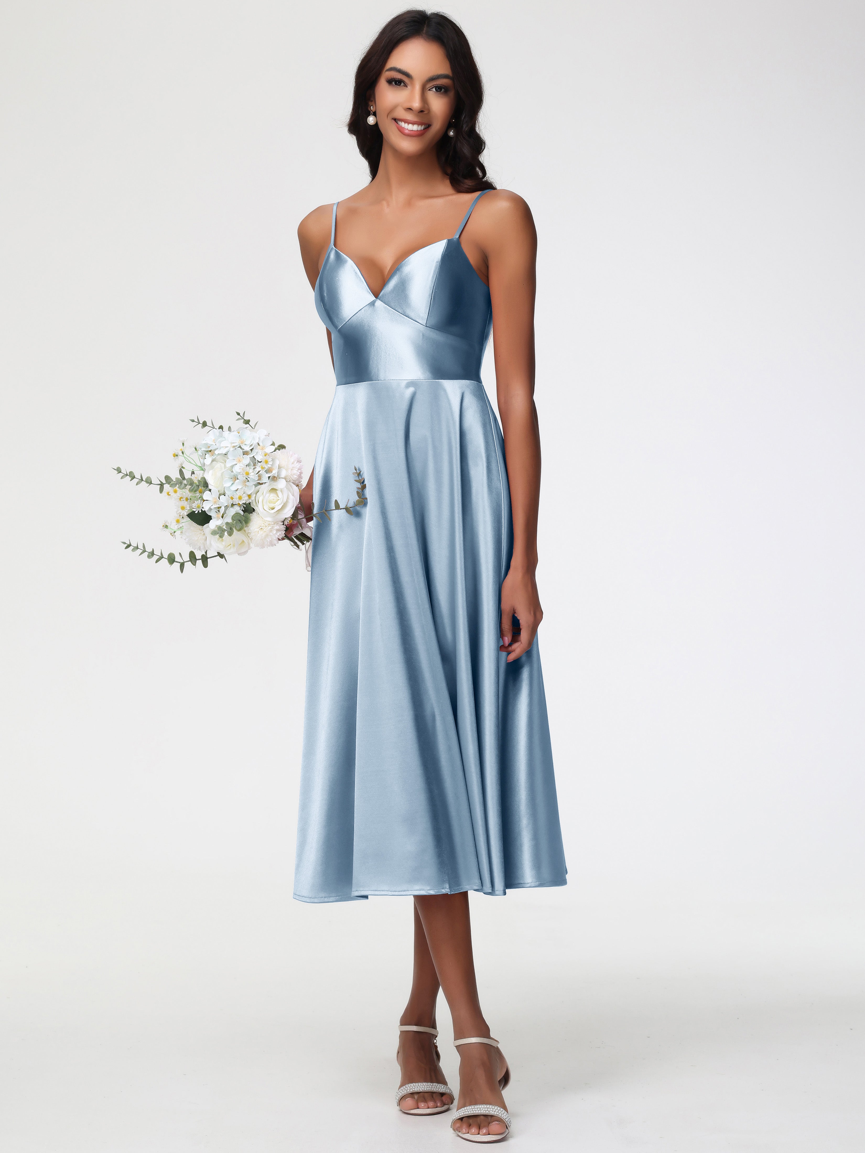 Robes De Demoiselle D'Honneur Bleu Poudre Robe Demoiselle D Honneur Avec Décolleté En V