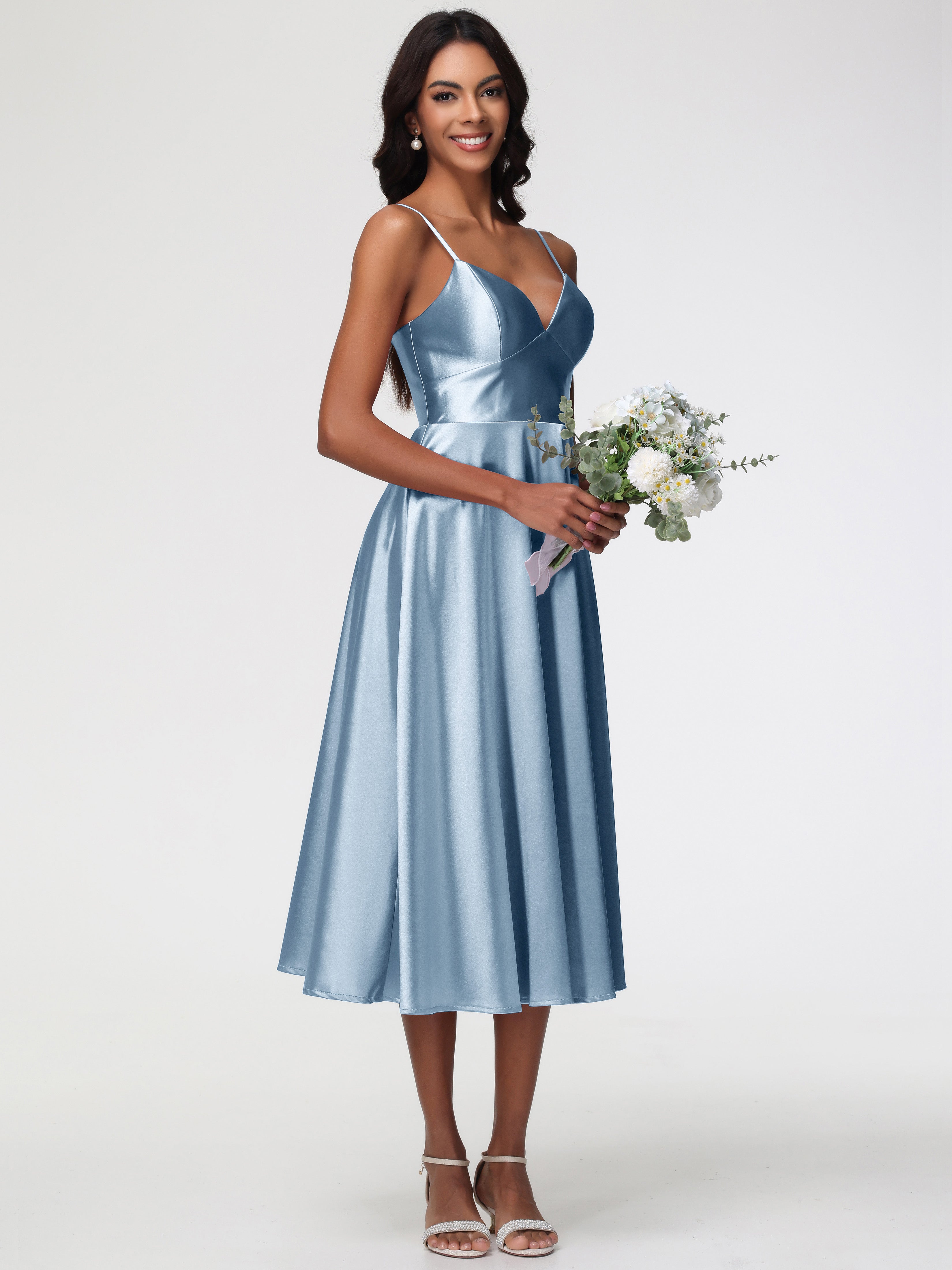 Robes De Demoiselle D'Honneur Bleu Poudre Robe Demoiselle D Honneur Avec Décolleté En V