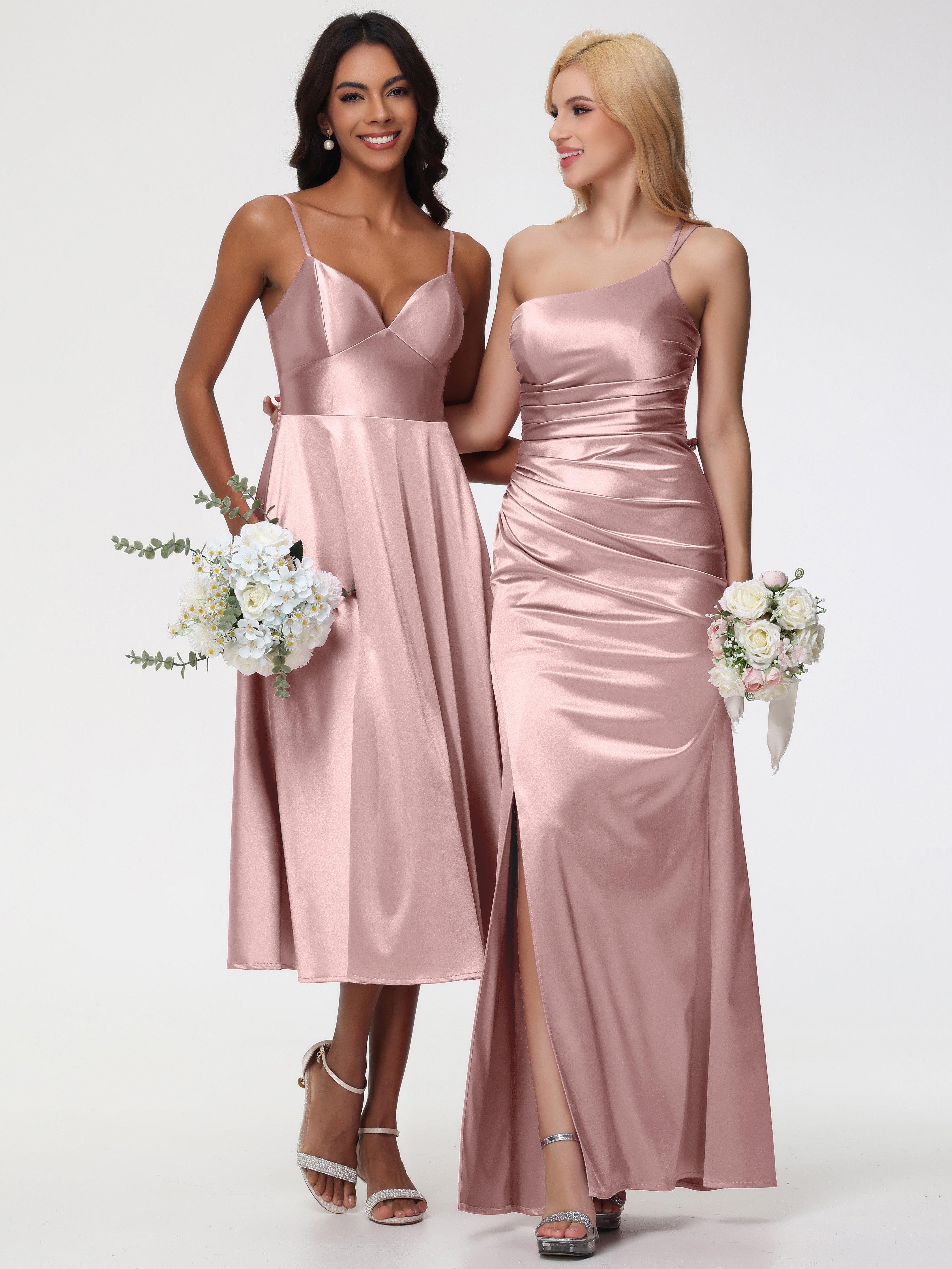 Robe Rose Poudré Demoiselle D Honneur Robe Demoiselle D Honneur Avec Décolleté En V