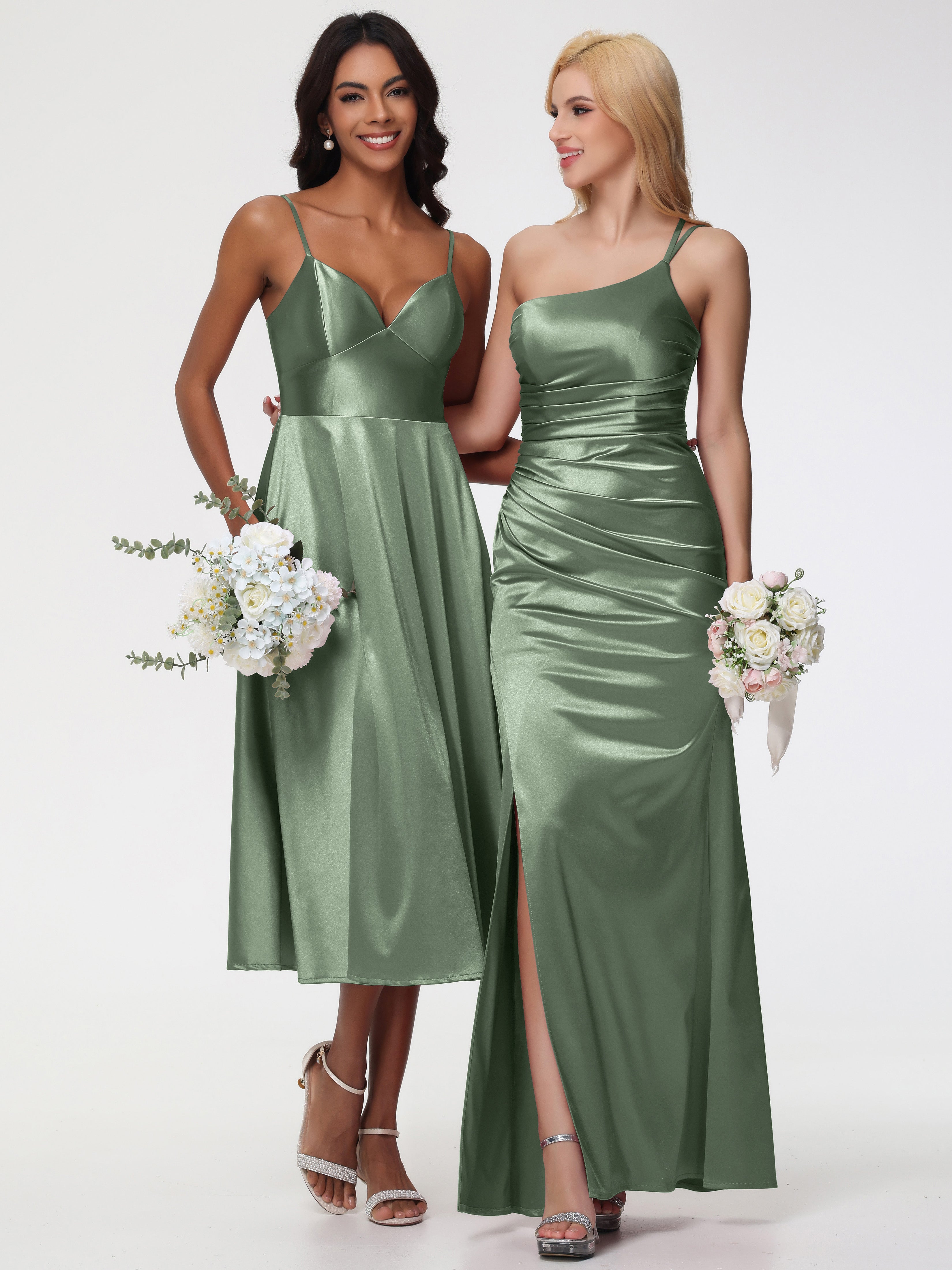 Robe Demoiselle D Honneur Sauge Poudrée Robe Demoiselle D Honneur Avec Décolleté En V