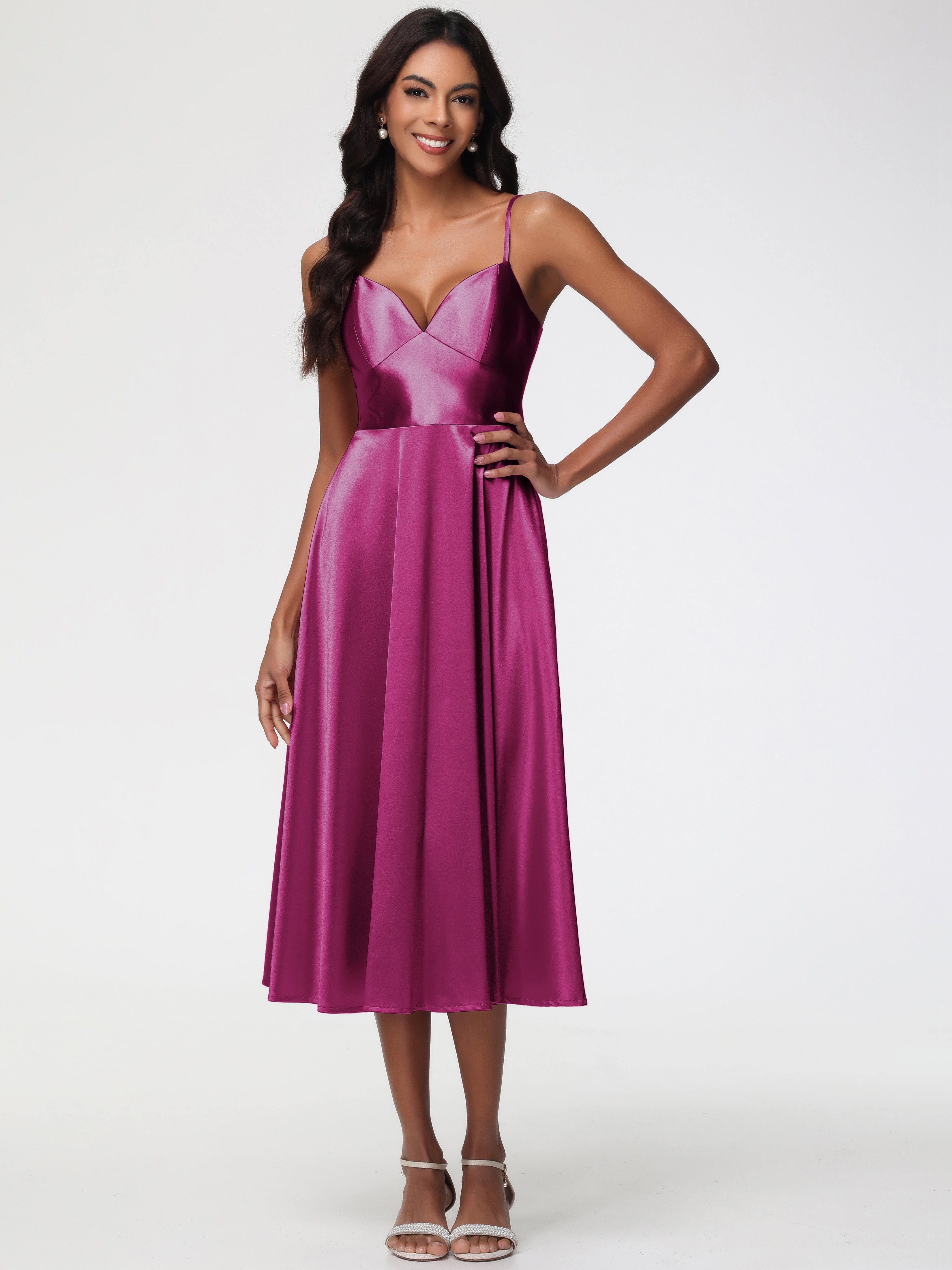 Robe Fuchsia Demoiselle D Honneur Robe Demoiselle D Honneur Avec Décolleté En V