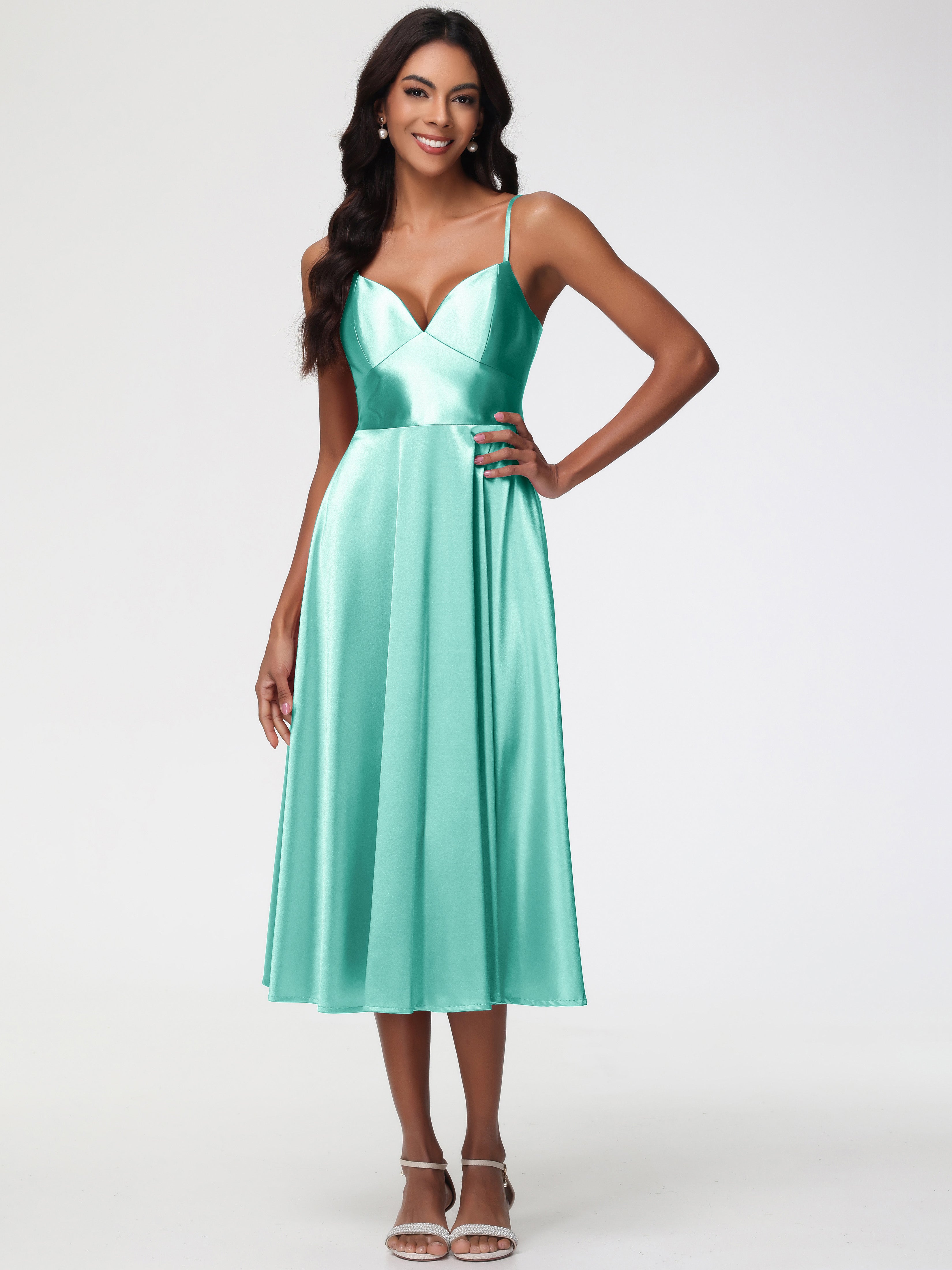 Robe Vert Menthe Demoiselle D Honneur Robe Demoiselle D Honneur Avec Décolleté En V