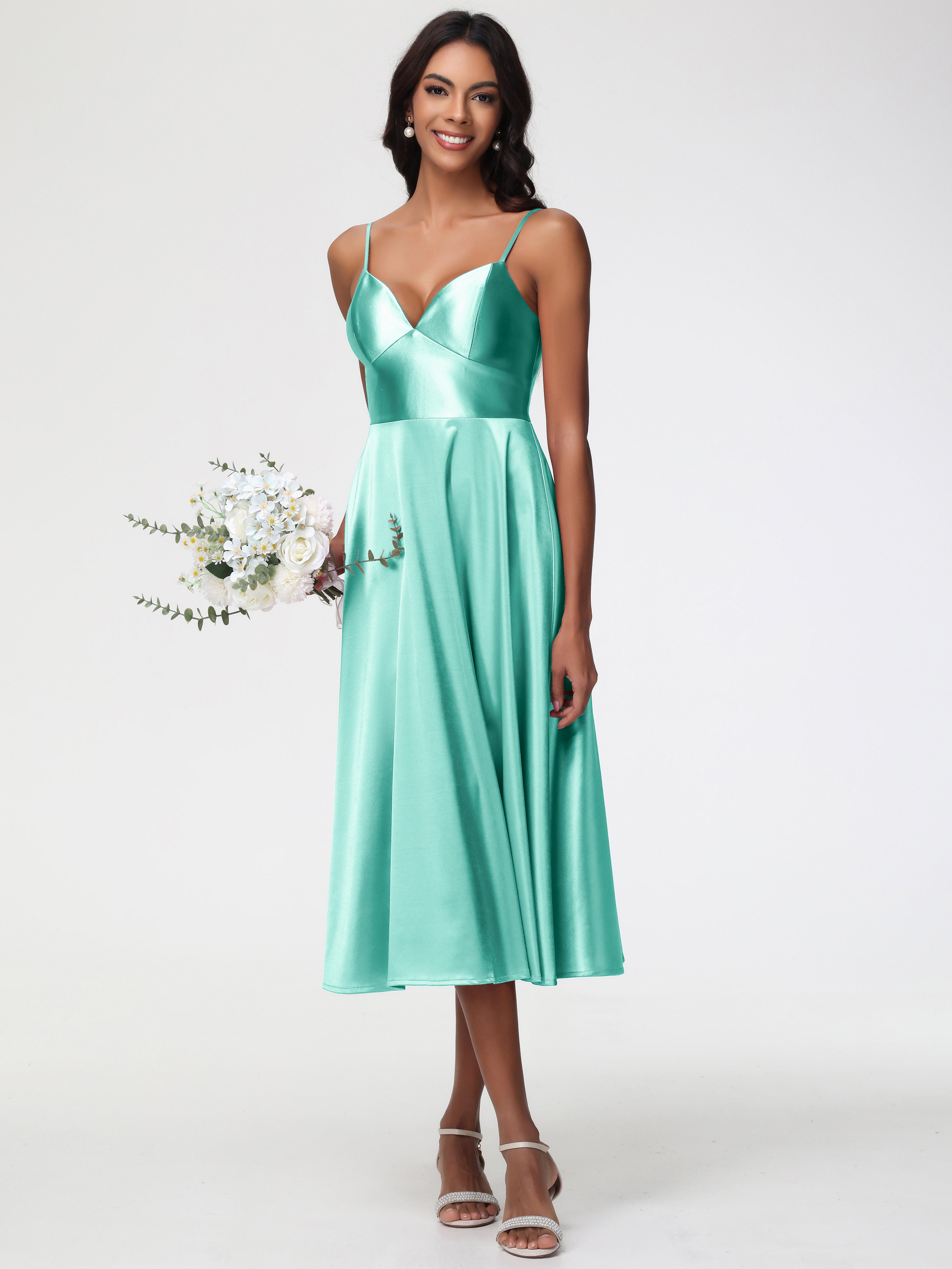 Robe Vert Menthe Demoiselle D Honneur Robe Demoiselle D Honneur Avec Décolleté En V