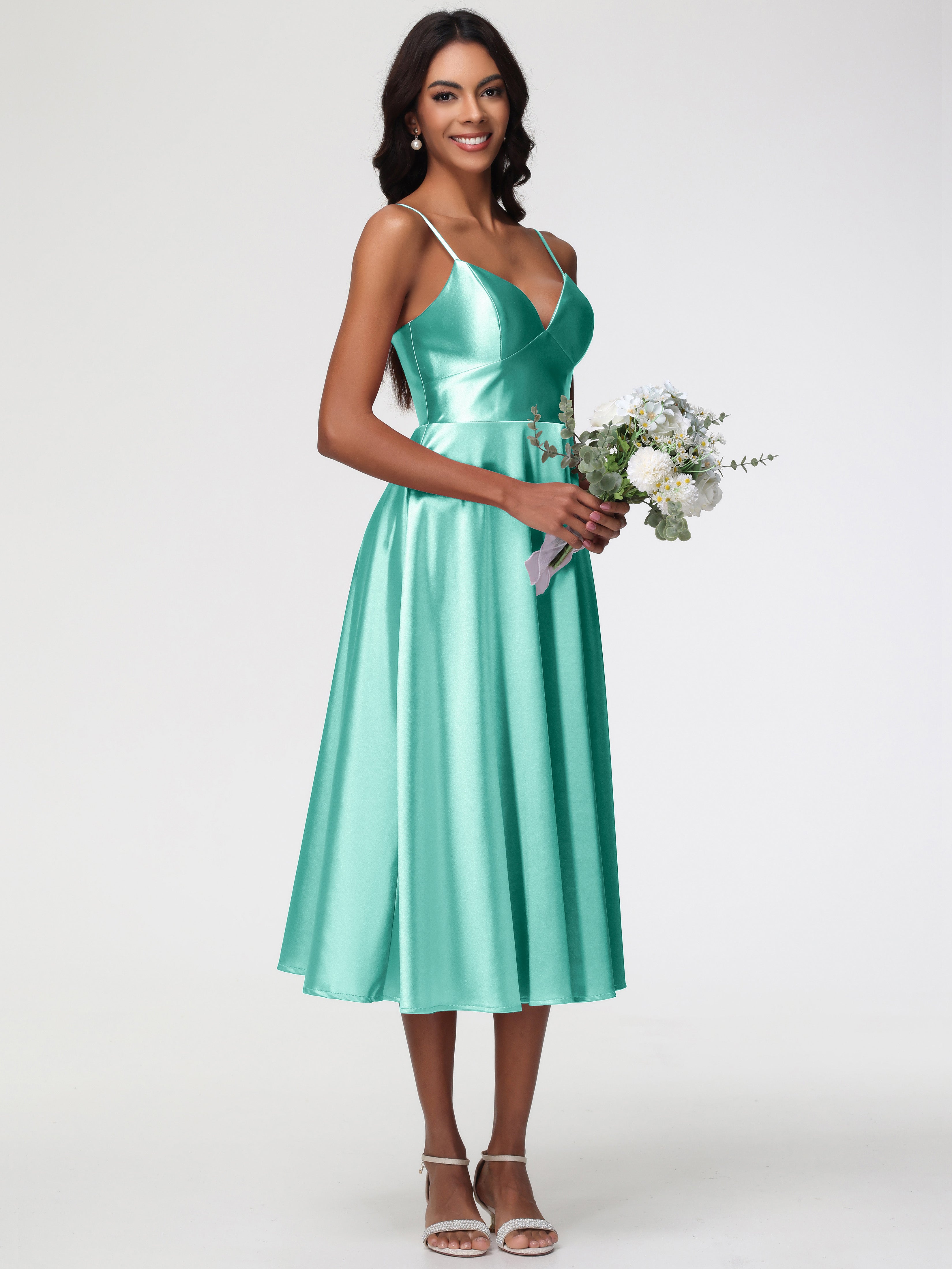 Robe Vert Menthe Demoiselle D Honneur Robe Demoiselle D Honneur Avec Décolleté En V