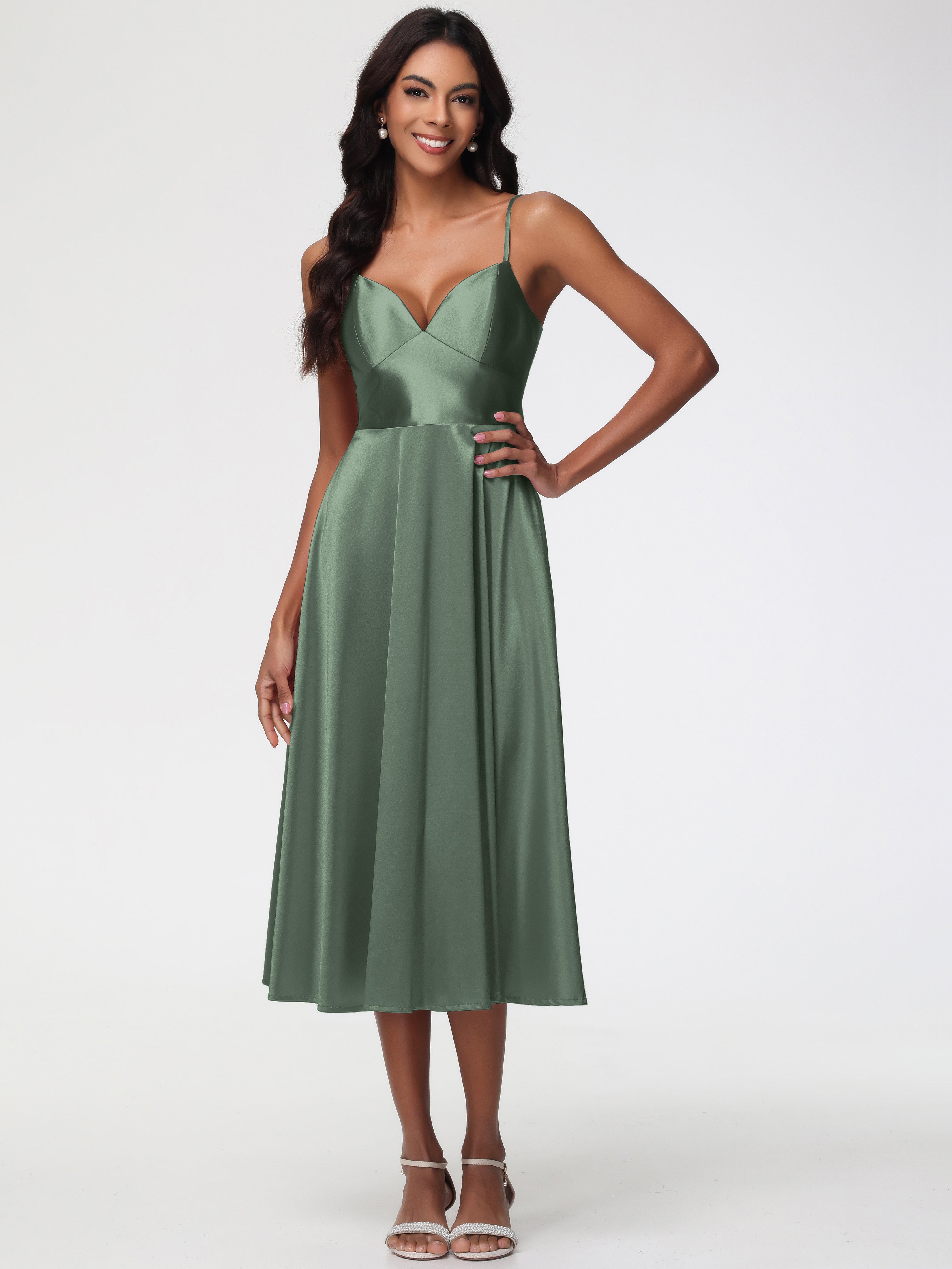 Robe Vert Olive Demoiselle D Honneur Robe Demoiselle D Honneur Avec Décolleté En V