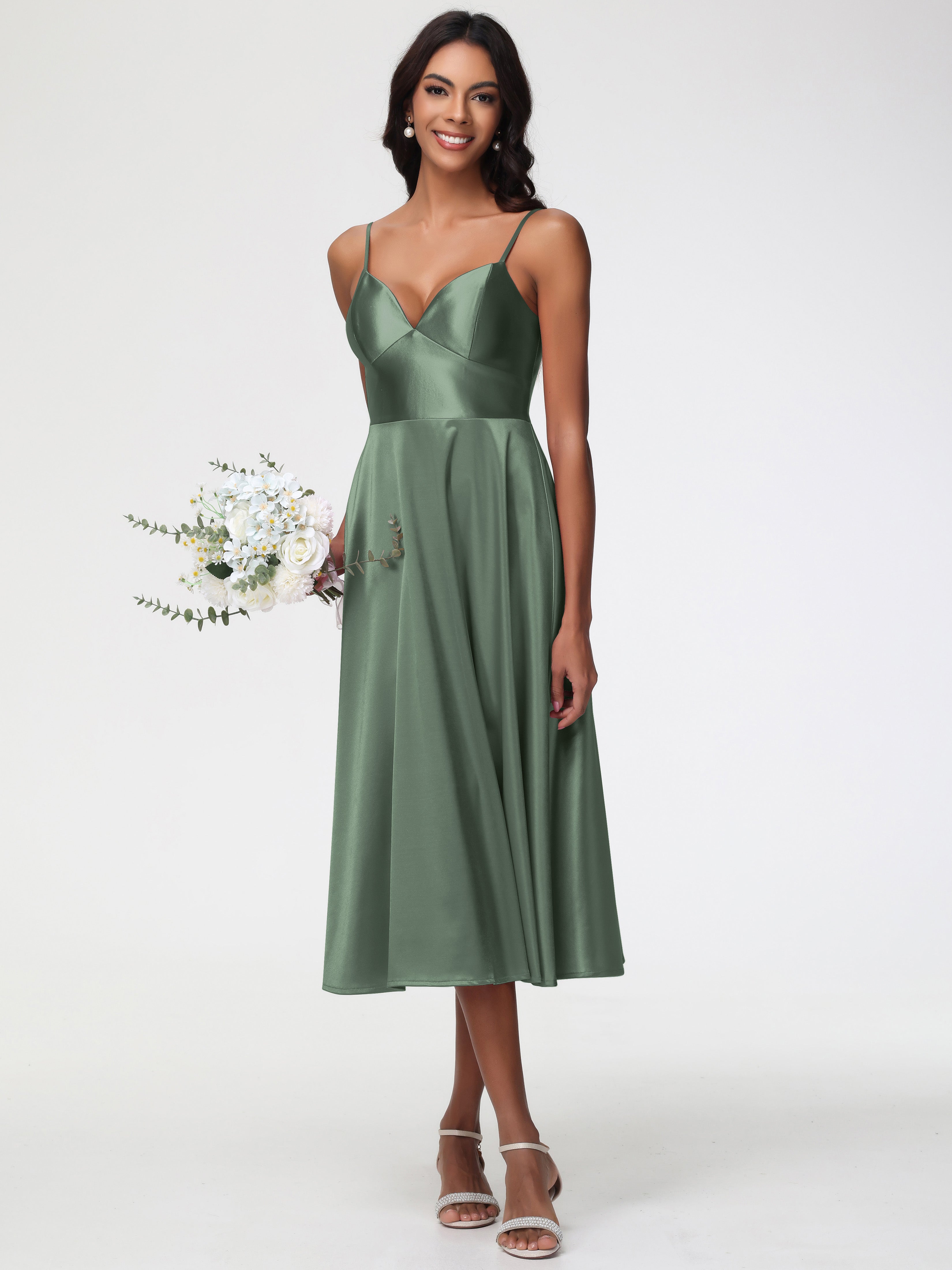 Robe Vert Olive Demoiselle D Honneur Robe Demoiselle D Honneur Avec Décolleté En V