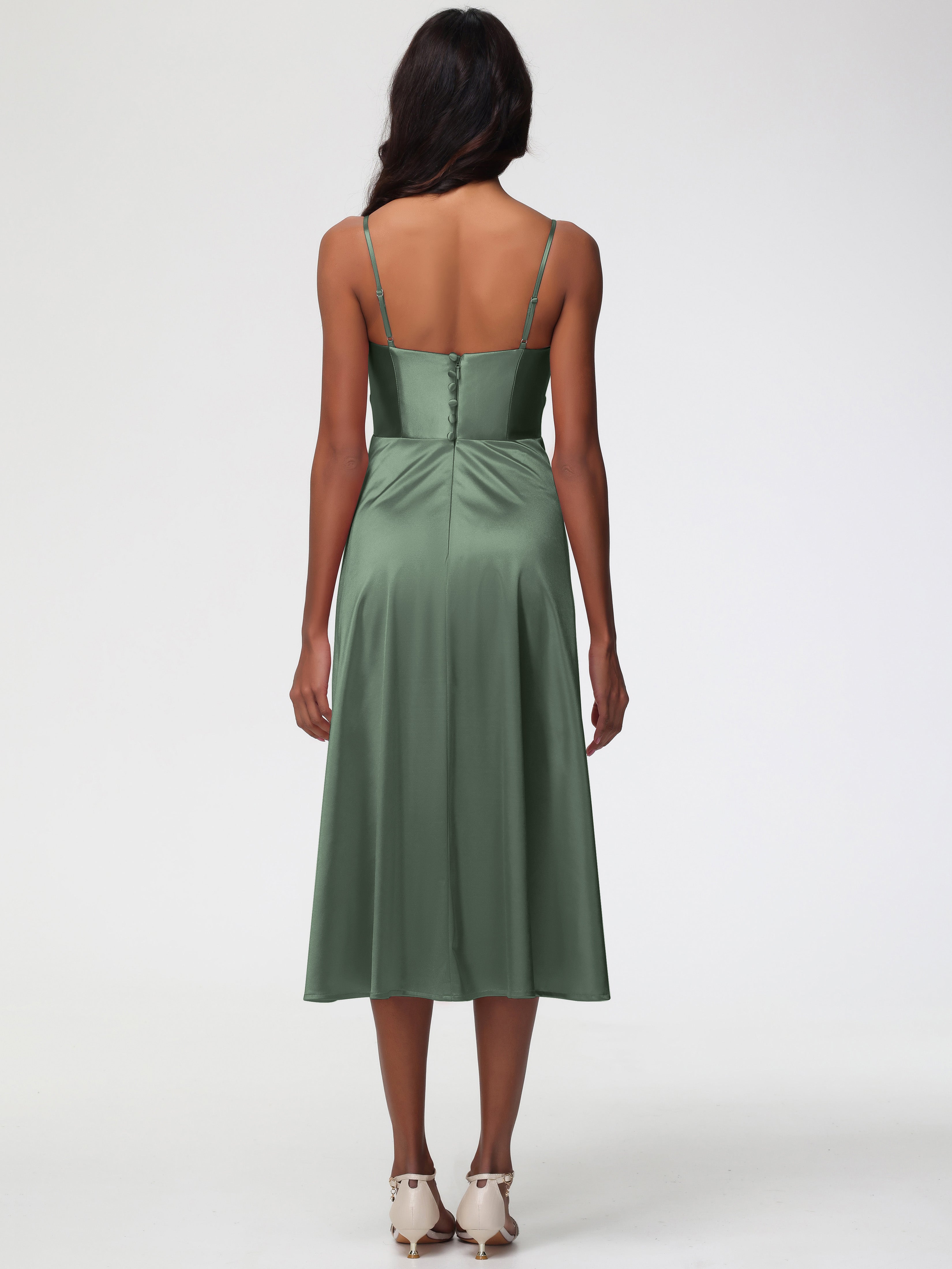 Robe Vert Olive Demoiselle D Honneur Robe Demoiselle D Honneur Avec Décolleté En V
