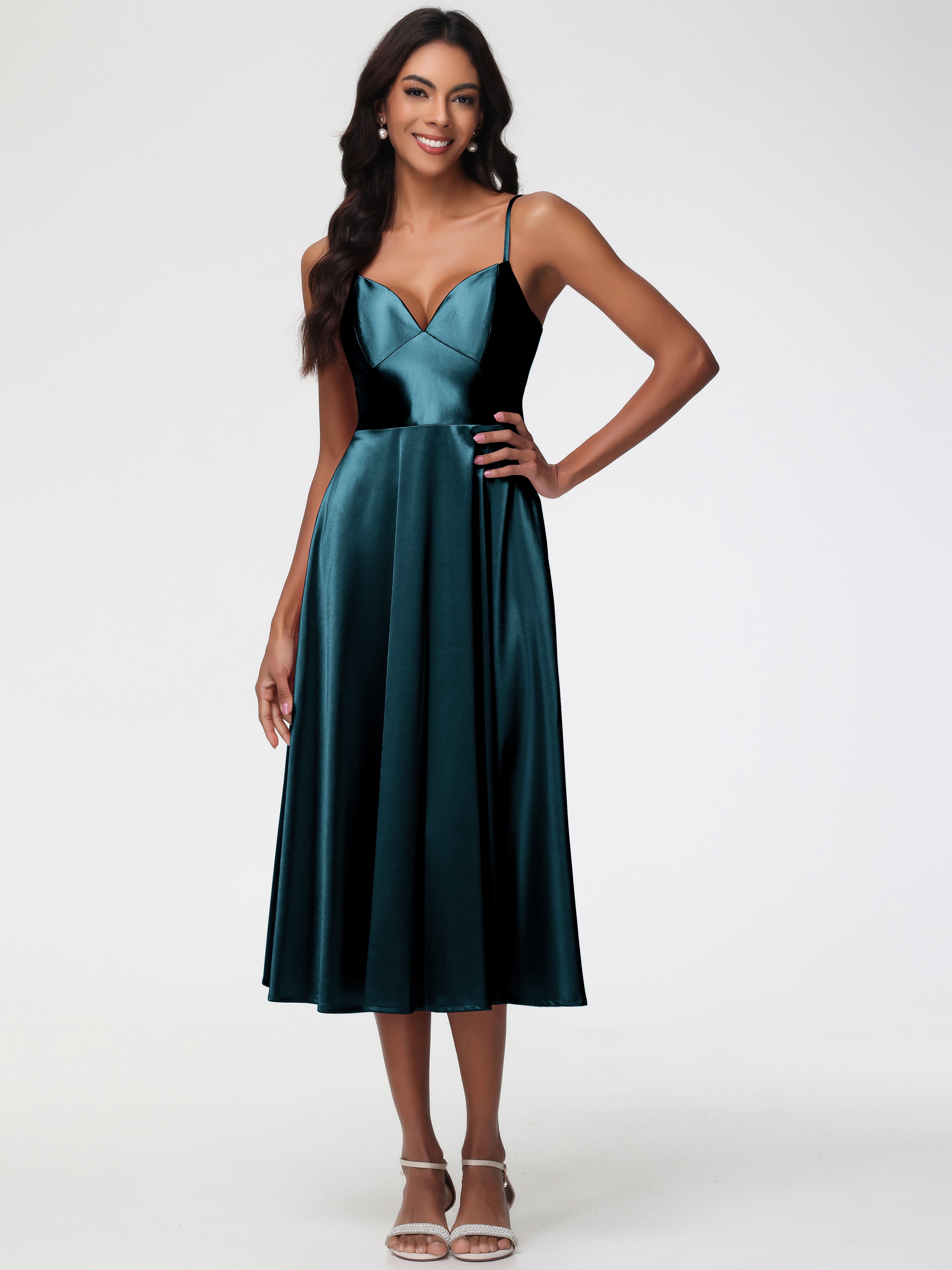 Robes De Demoiselle D'Honneur Bleu Paon Robe Demoiselle D Honneur Avec Décolleté En V