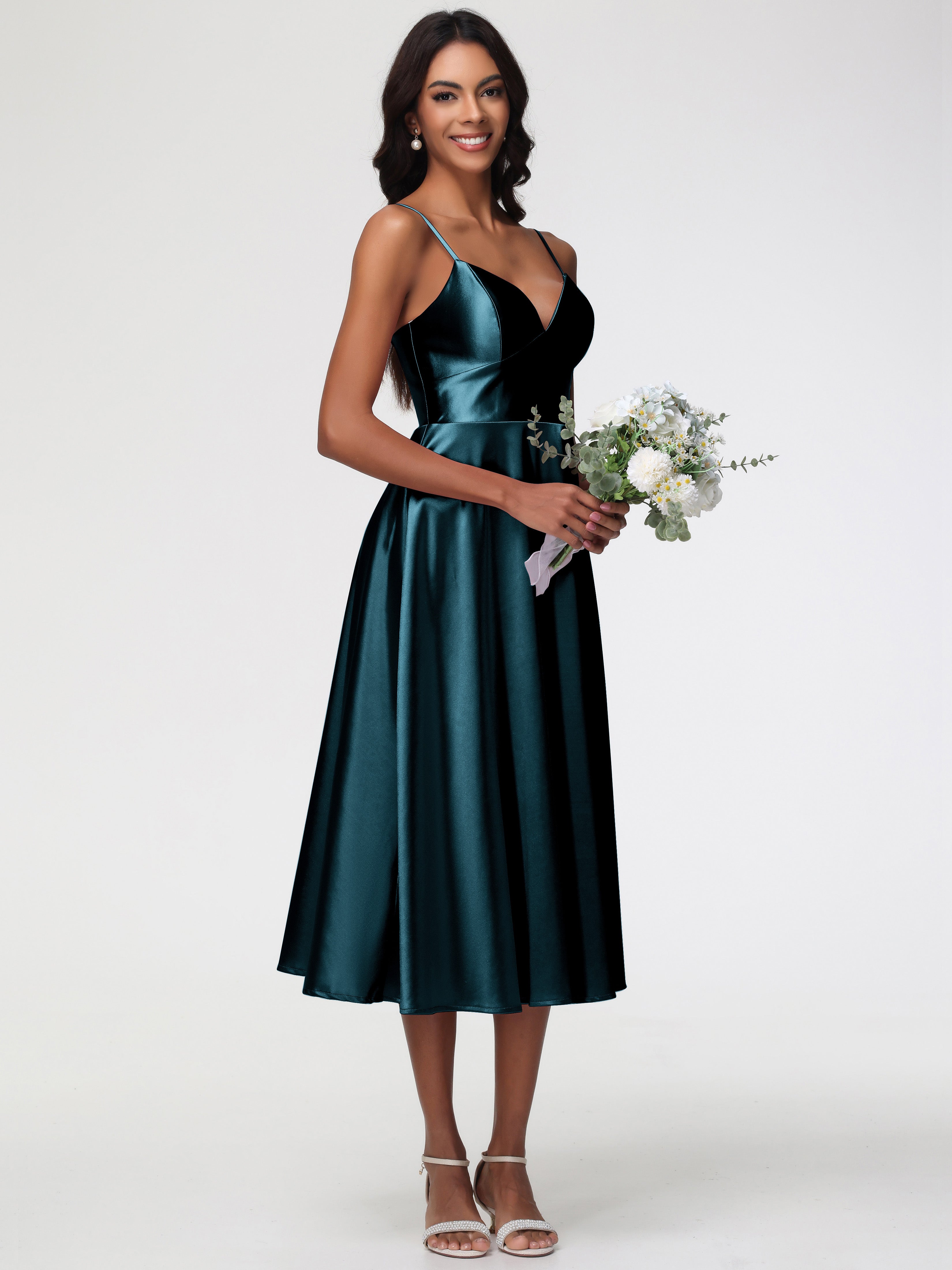 Robes De Demoiselle D'Honneur Bleu Paon Robe Demoiselle D Honneur Avec Décolleté En V