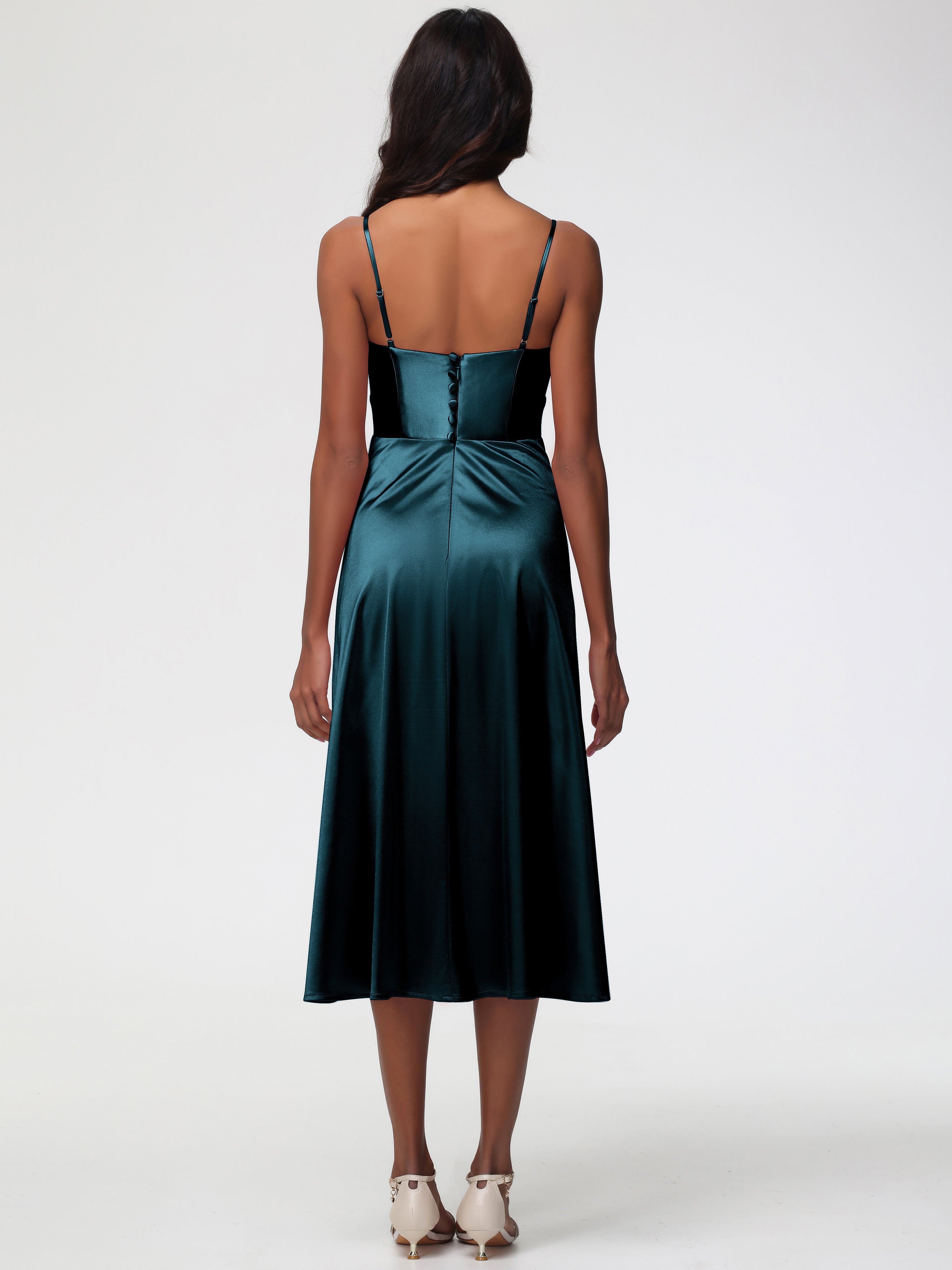 Robes De Demoiselle D'Honneur Bleu Paon Robe Demoiselle D Honneur Avec Décolleté En V