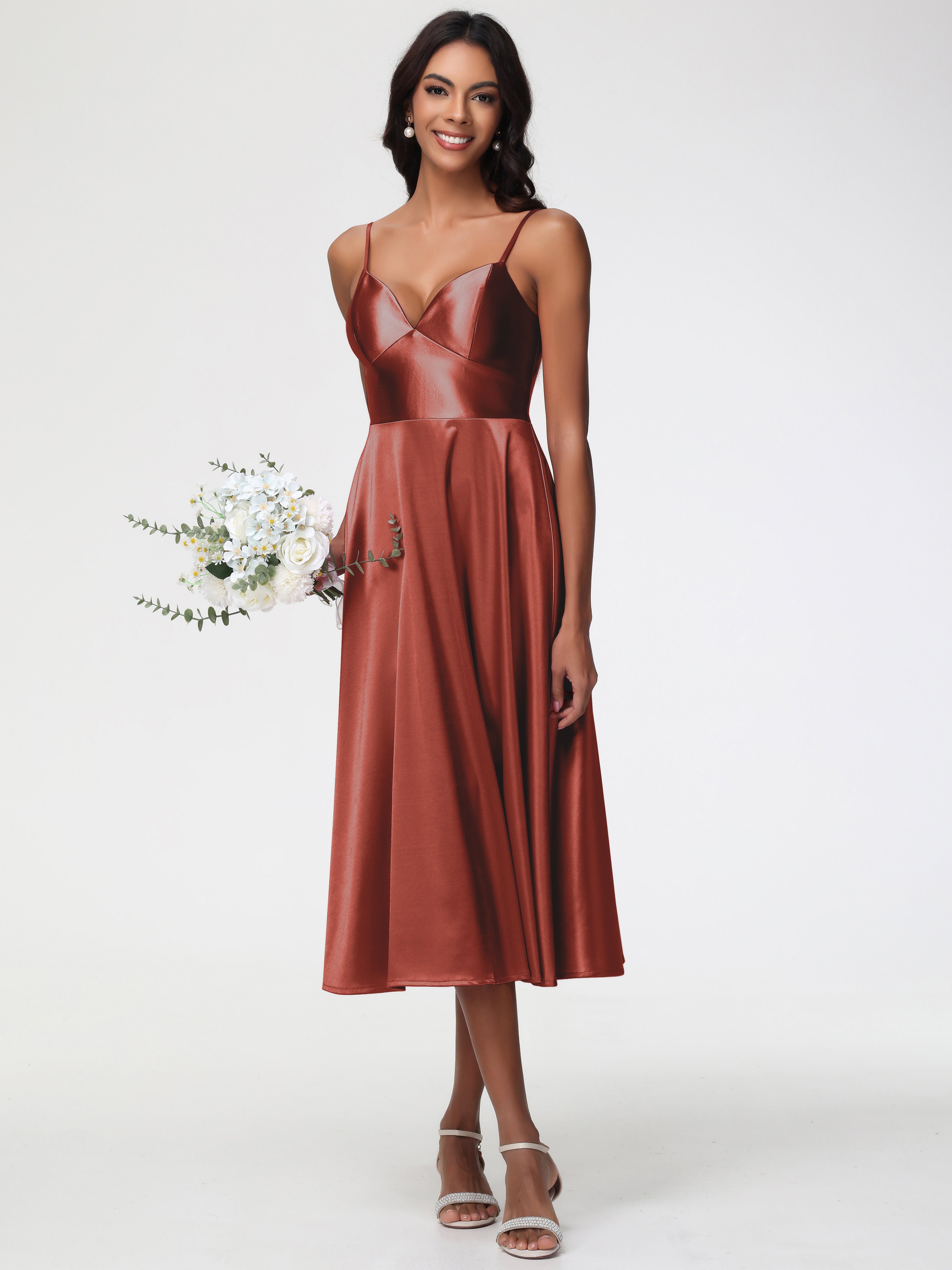 Robe Rouille Demoiselle D Honneur Robe Demoiselle D Honneur Avec Décolleté En V