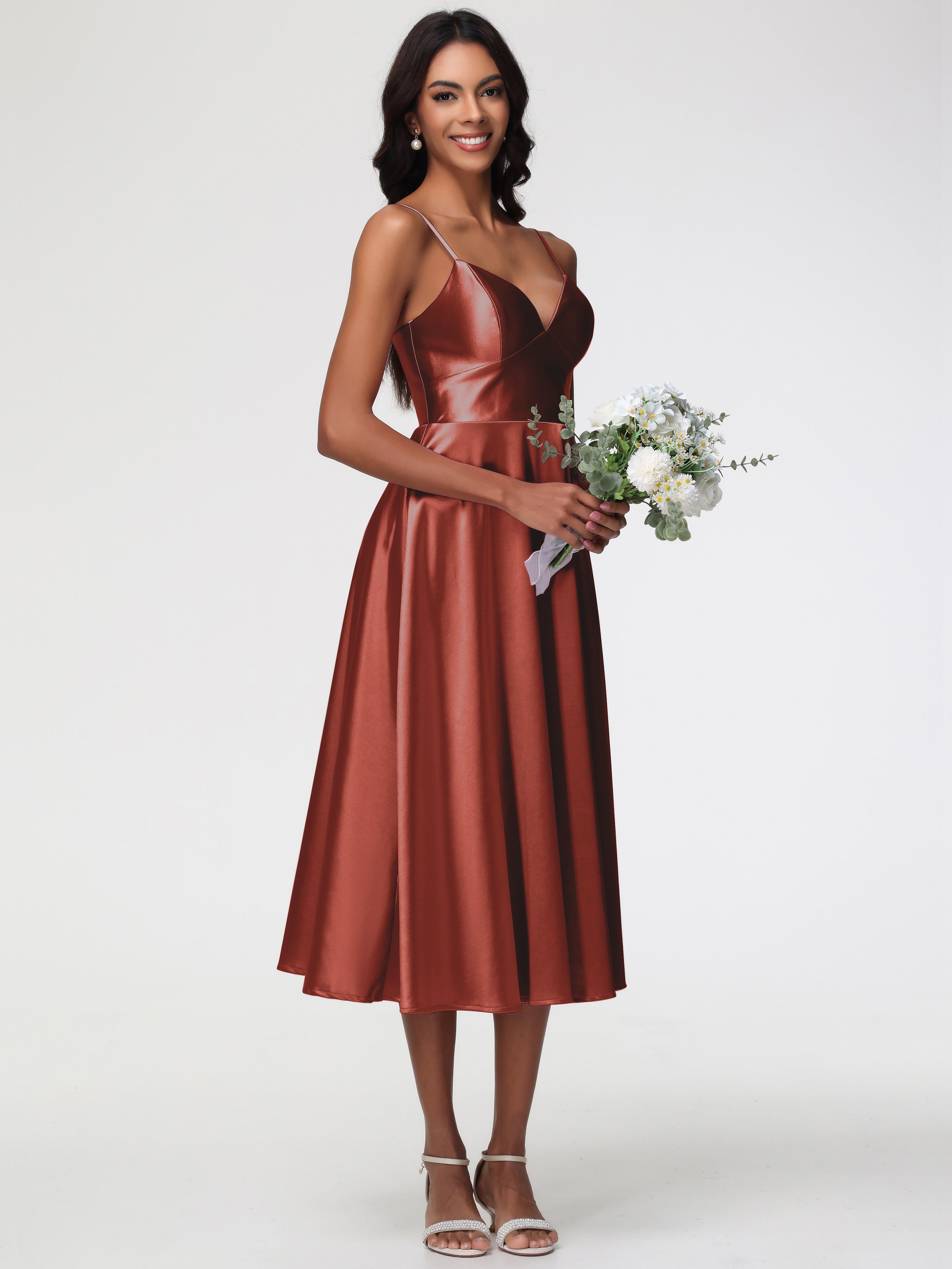 Robe Rouille Demoiselle D Honneur Robe Demoiselle D Honneur Avec Décolleté En V