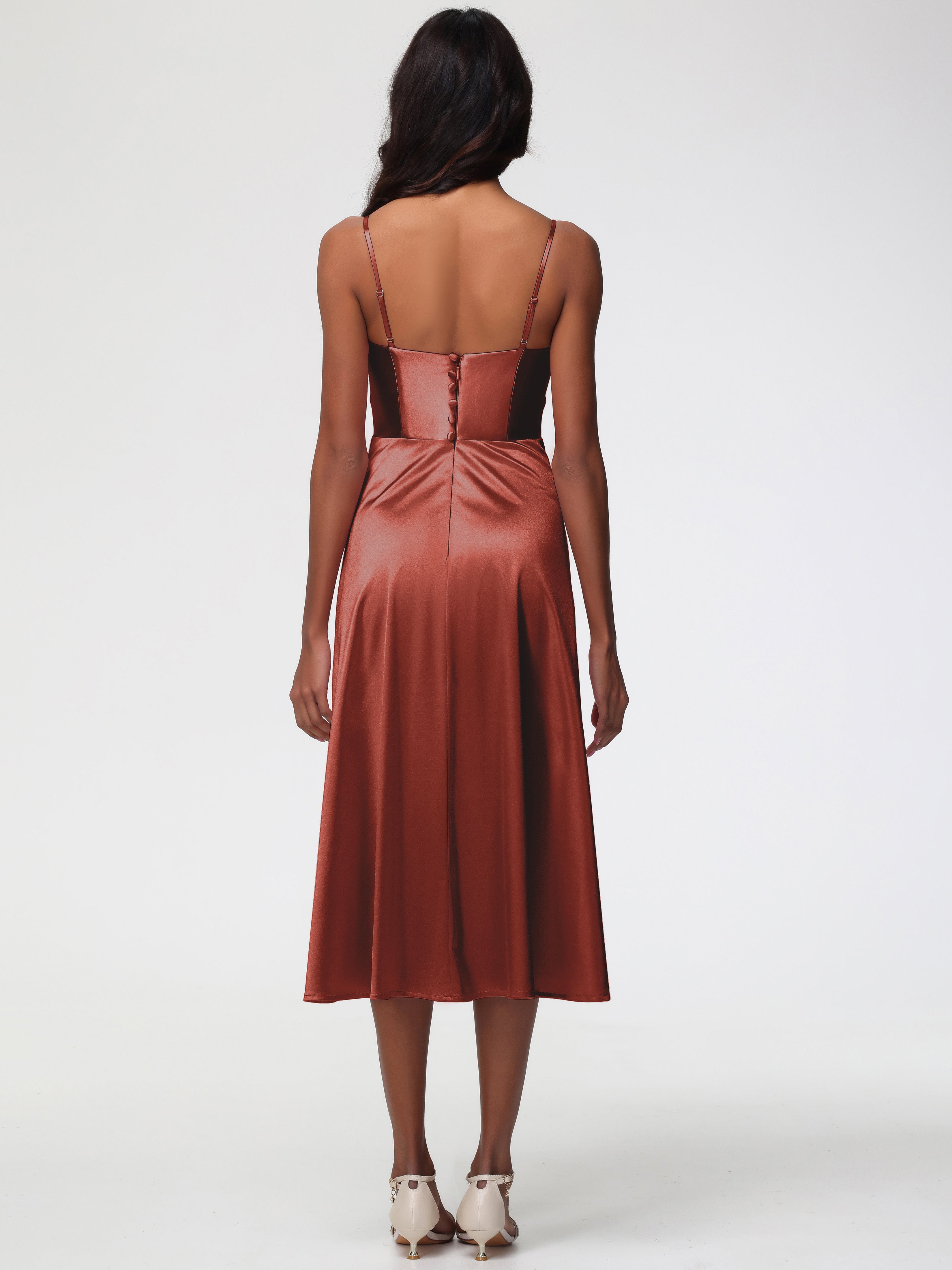 Robe Rouille Demoiselle D Honneur Robe Demoiselle D Honneur Avec Décolleté En V