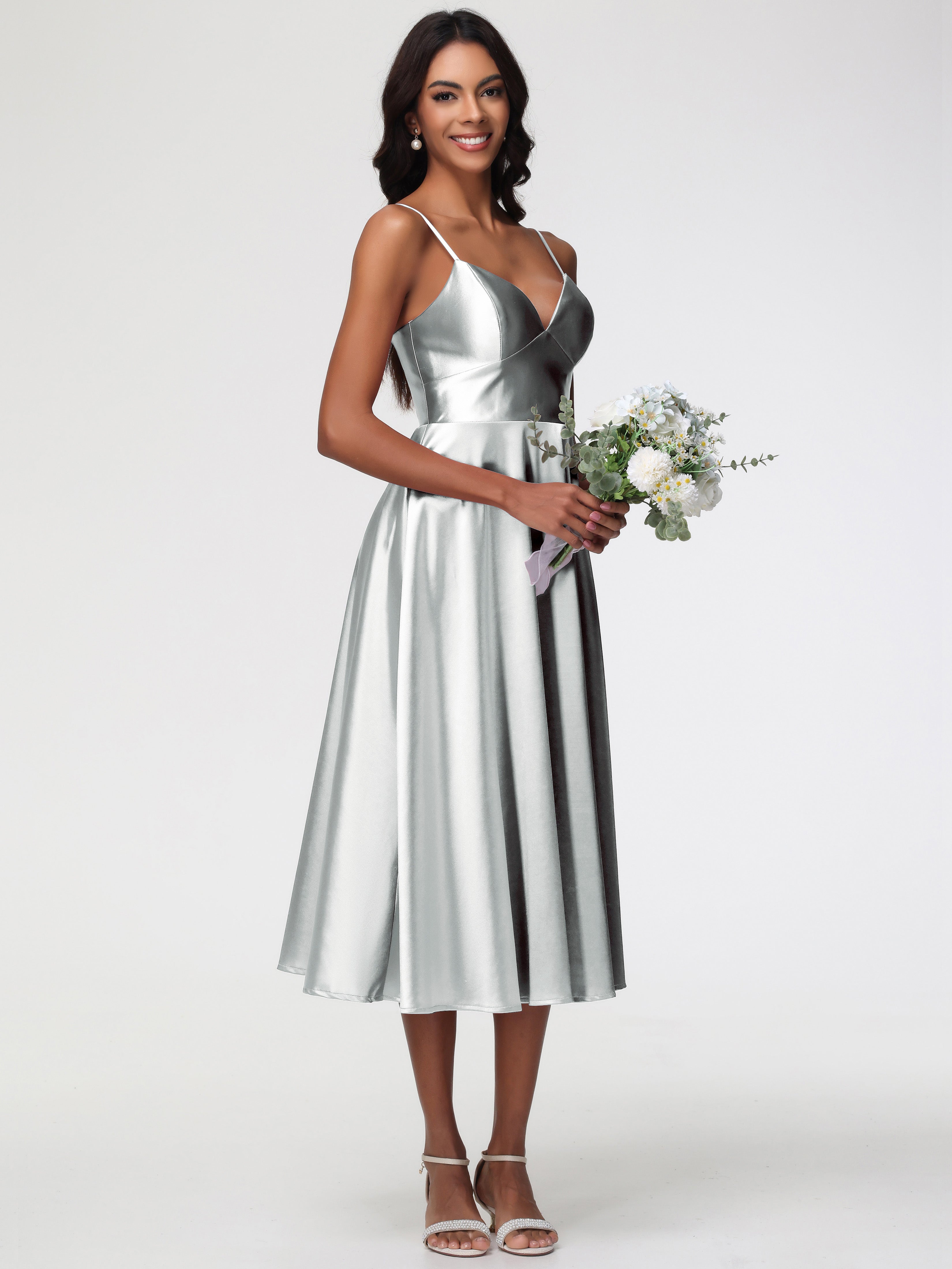 Robe Demoiselle D Honneur Argent Robe Demoiselle D Honneur Avec Décolleté En V