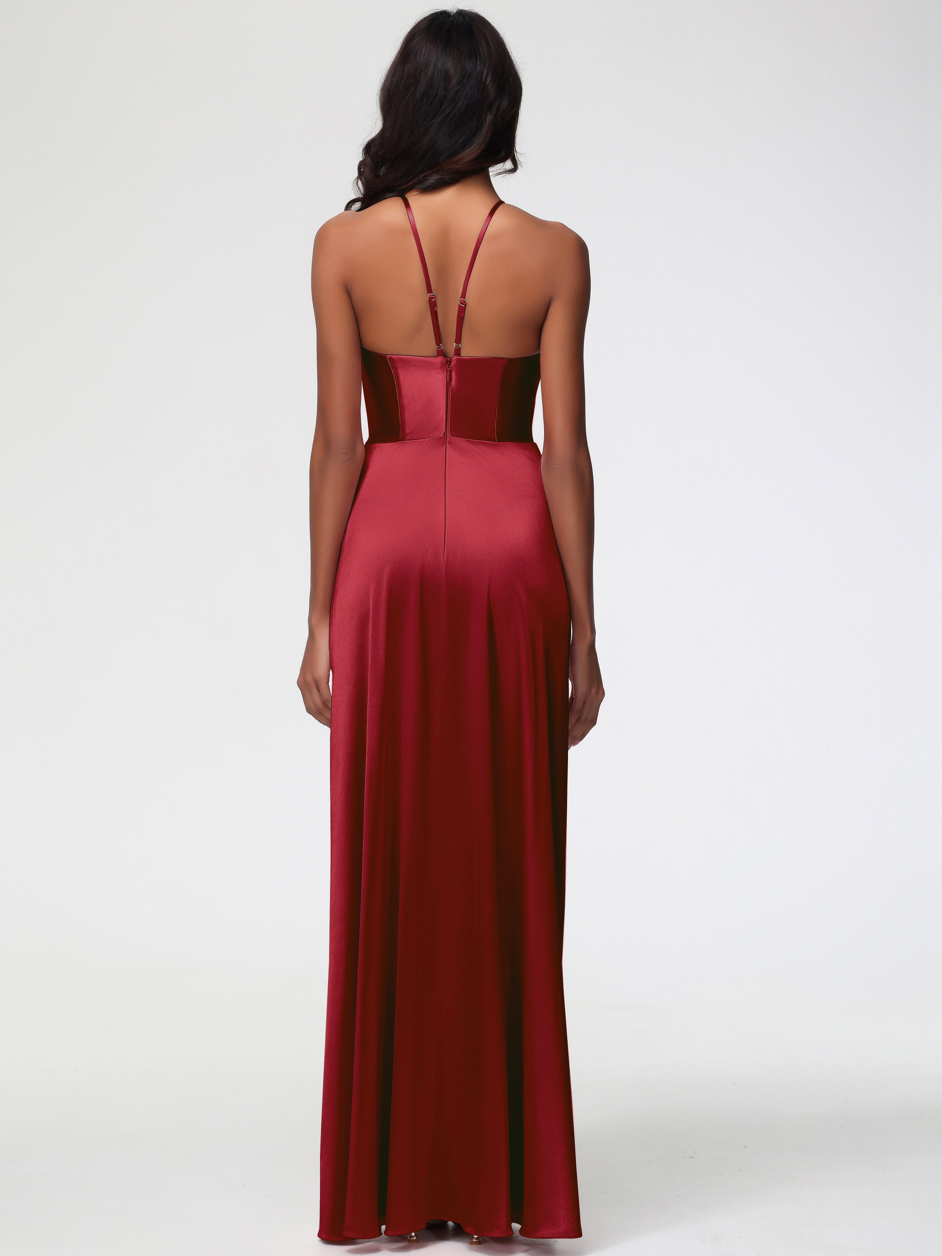 Robe Bordeaux Mariage Demoiselle D Honneur Robe Asymétrique Demoiselle D Honneur Avec Décolleté En V