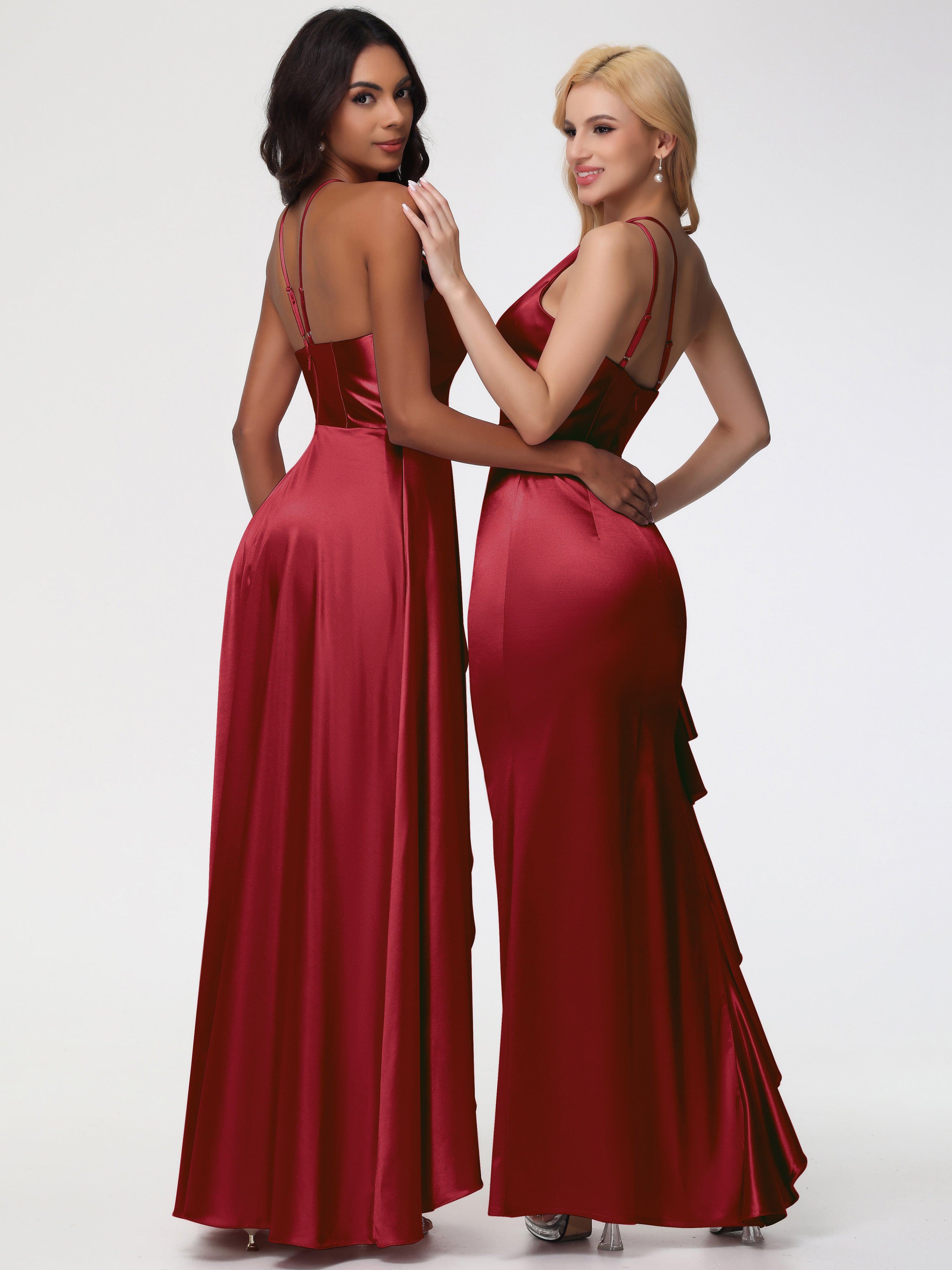 Robe Bordeaux Mariage Demoiselle D Honneur Robe Asymétrique Demoiselle D Honneur Avec Décolleté En V