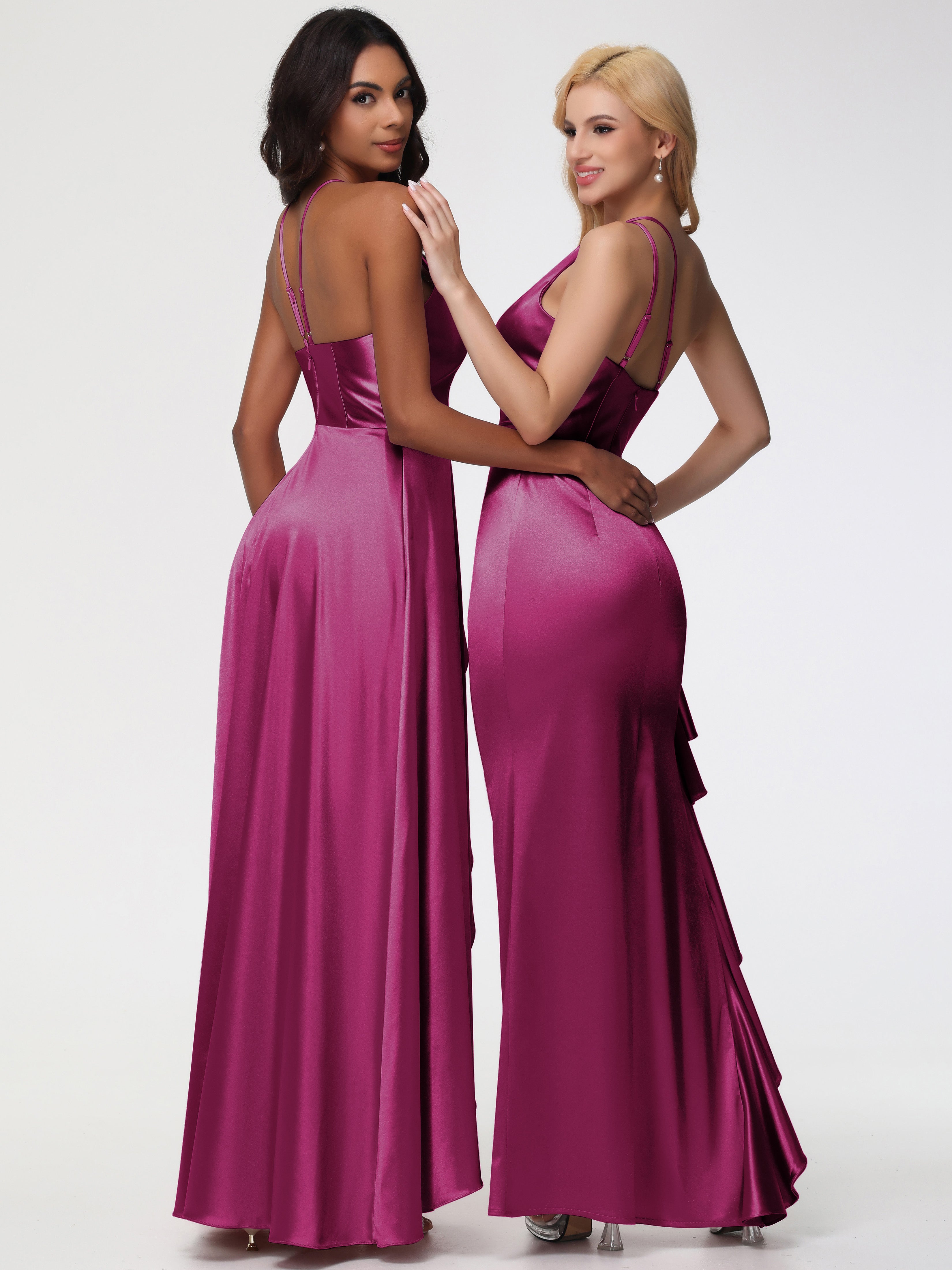 Robe Demoiselle D Honneur Rose Fuchsia Robe Asymétrique Demoiselle D Honneur Avec Décolleté En V