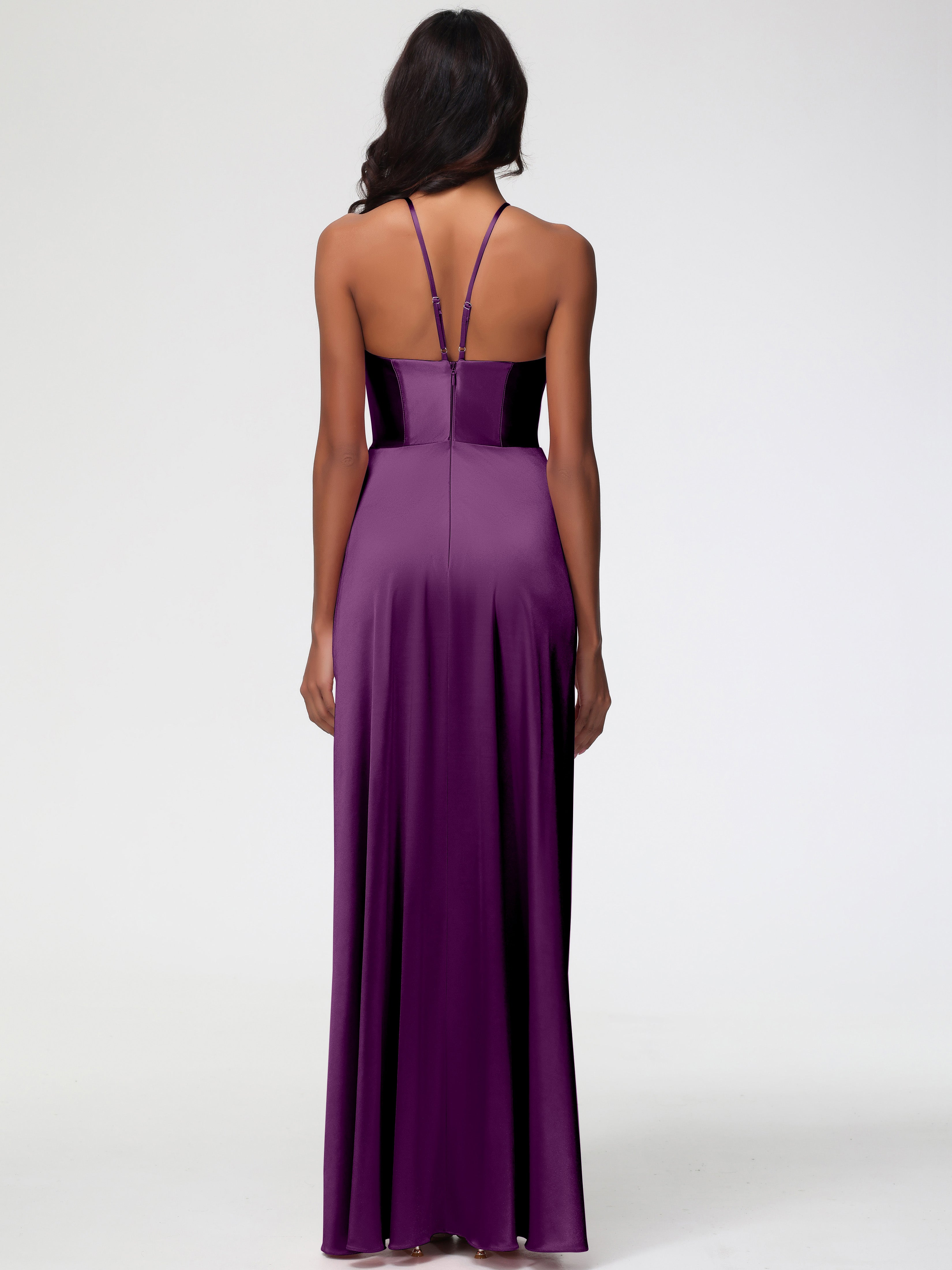 Robes De Demoiselle D'Honneur En Raisin Robe Asymétrique Demoiselle D Honneur Avec Décolleté En V