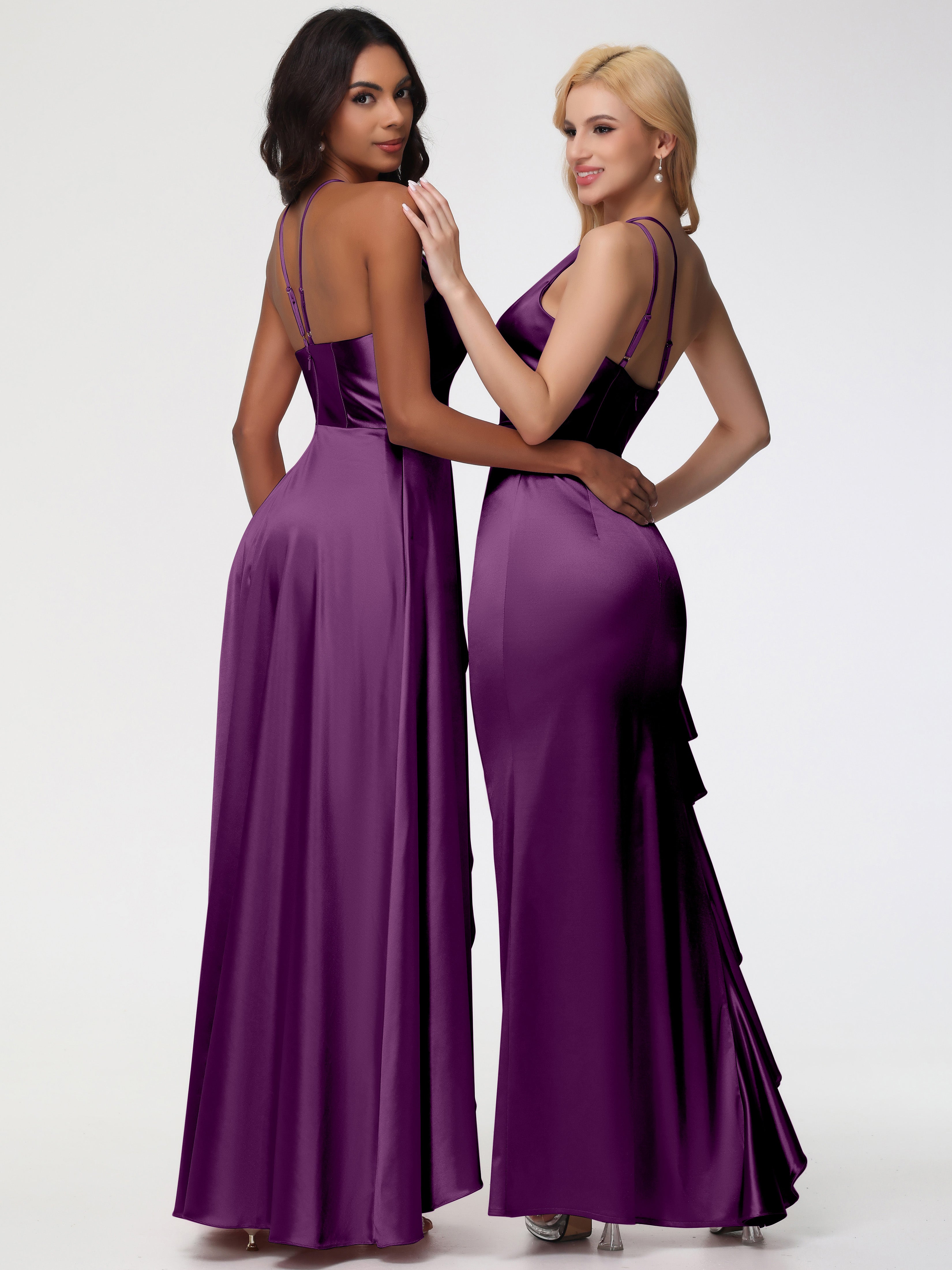 Robes De Demoiselle D'Honneur En Raisin Robe Asymétrique Demoiselle D Honneur Avec Décolleté En V