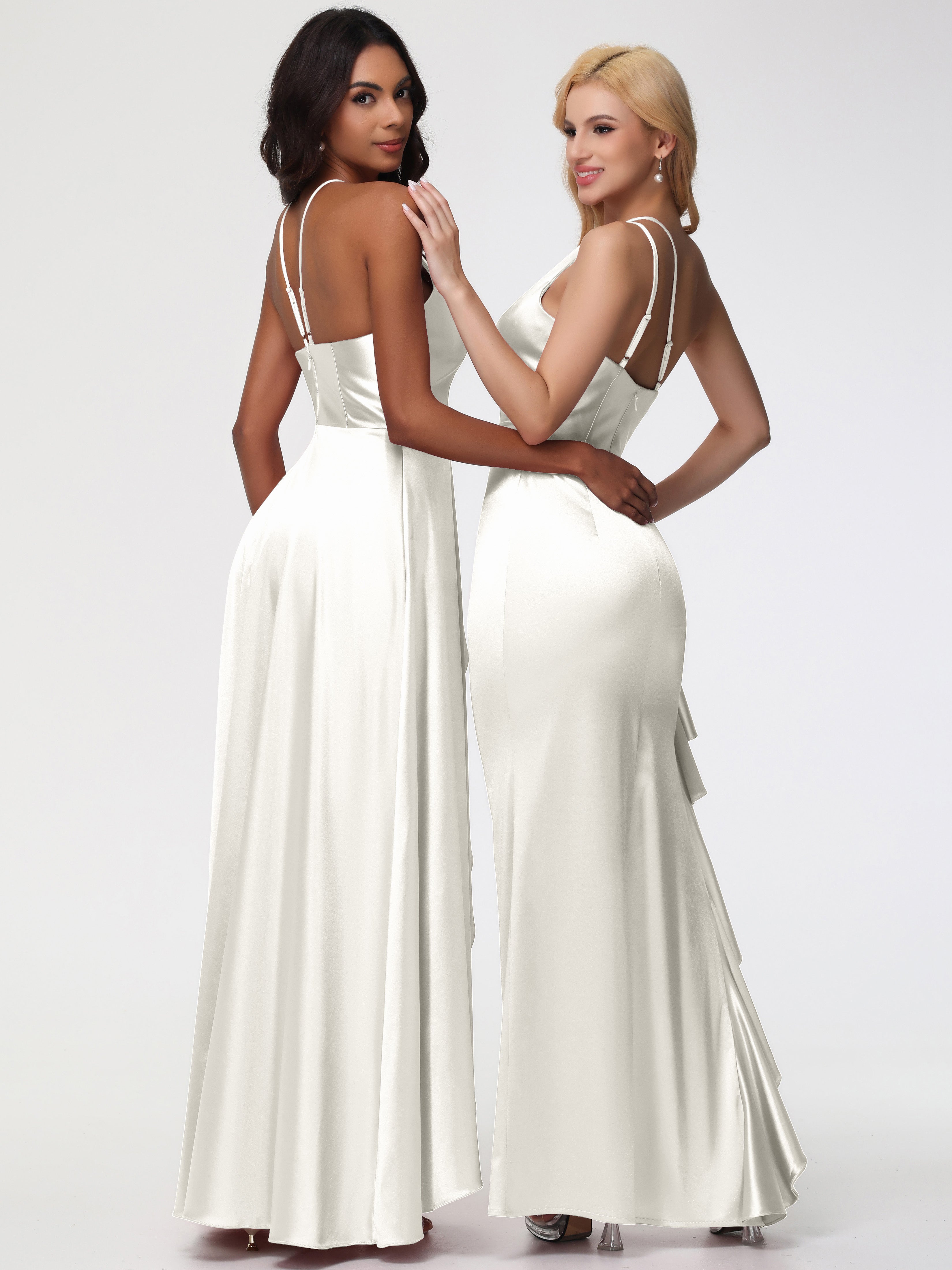 Robe De Demoiselle D Honneur Ivoire Robe Asymétrique Demoiselle D Honneur Avec Décolleté En V