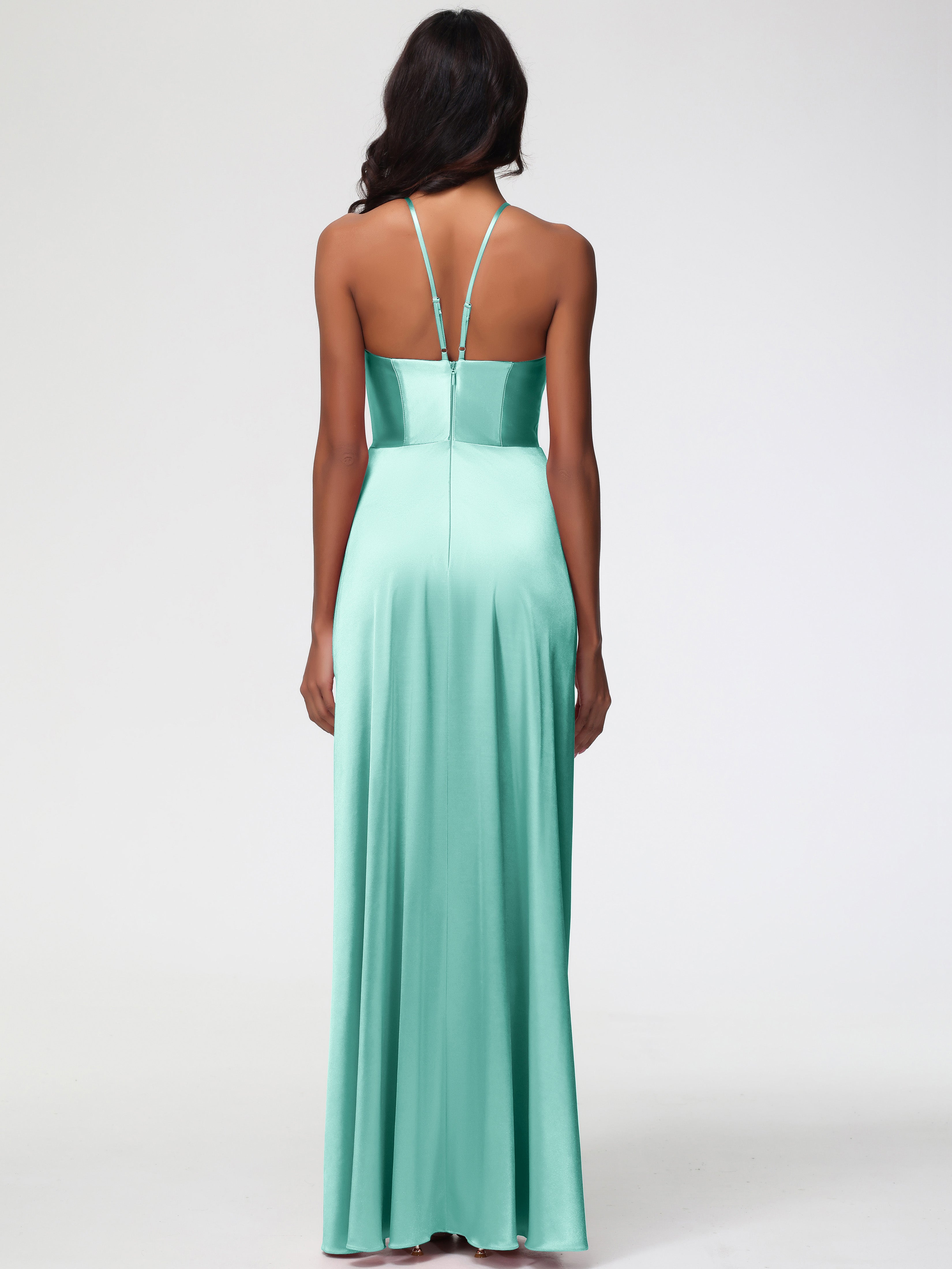 Robes De Demoiselle D'Honneur Vert Menthe Robe Asymétrique Demoiselle D Honneur Avec Décolleté En V