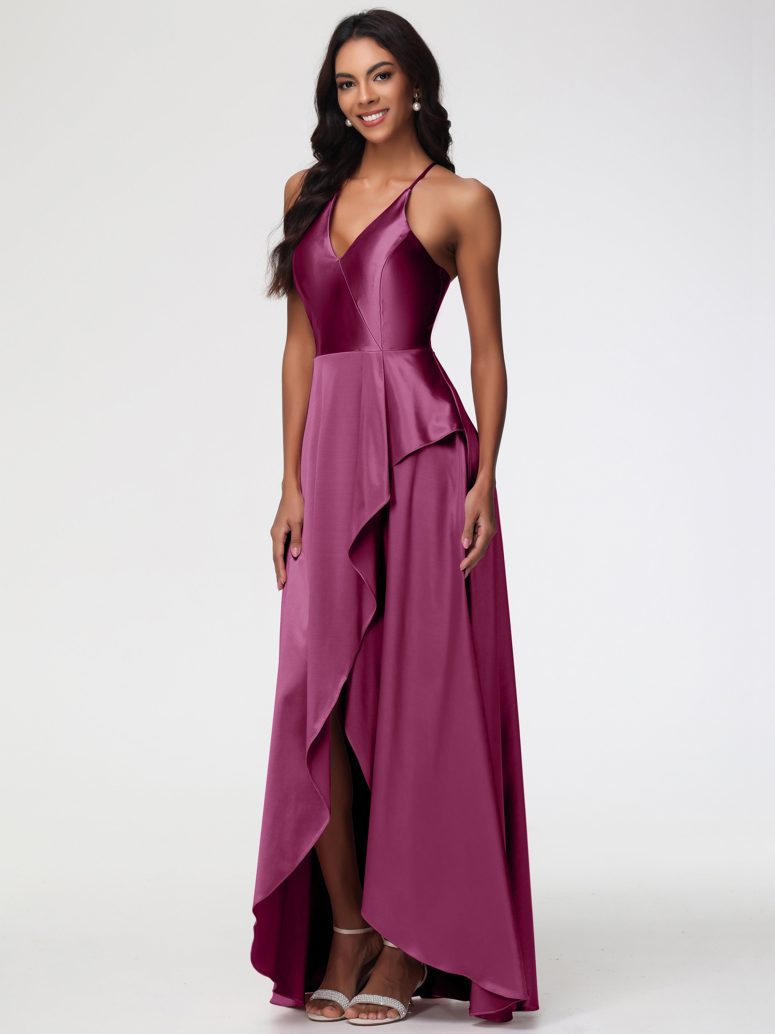 Robes De Demoiselle D'Honneur Mure Robe Asymétrique Demoiselle D Honneur Avec Décolleté En V