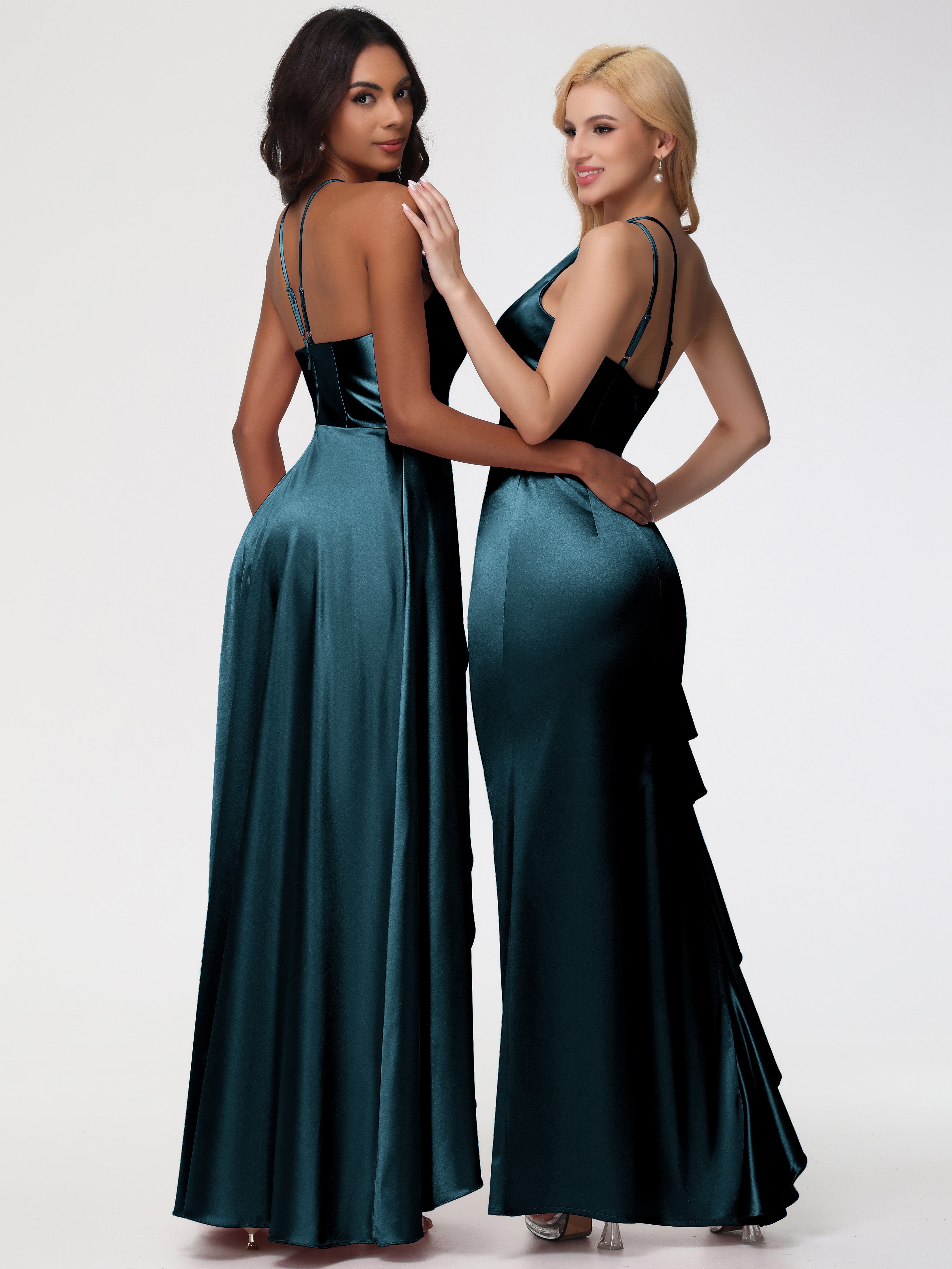 Robes De Demoiselle D'Honneur Paon Robe Asymétrique Demoiselle D Honneur Avec Décolleté En V