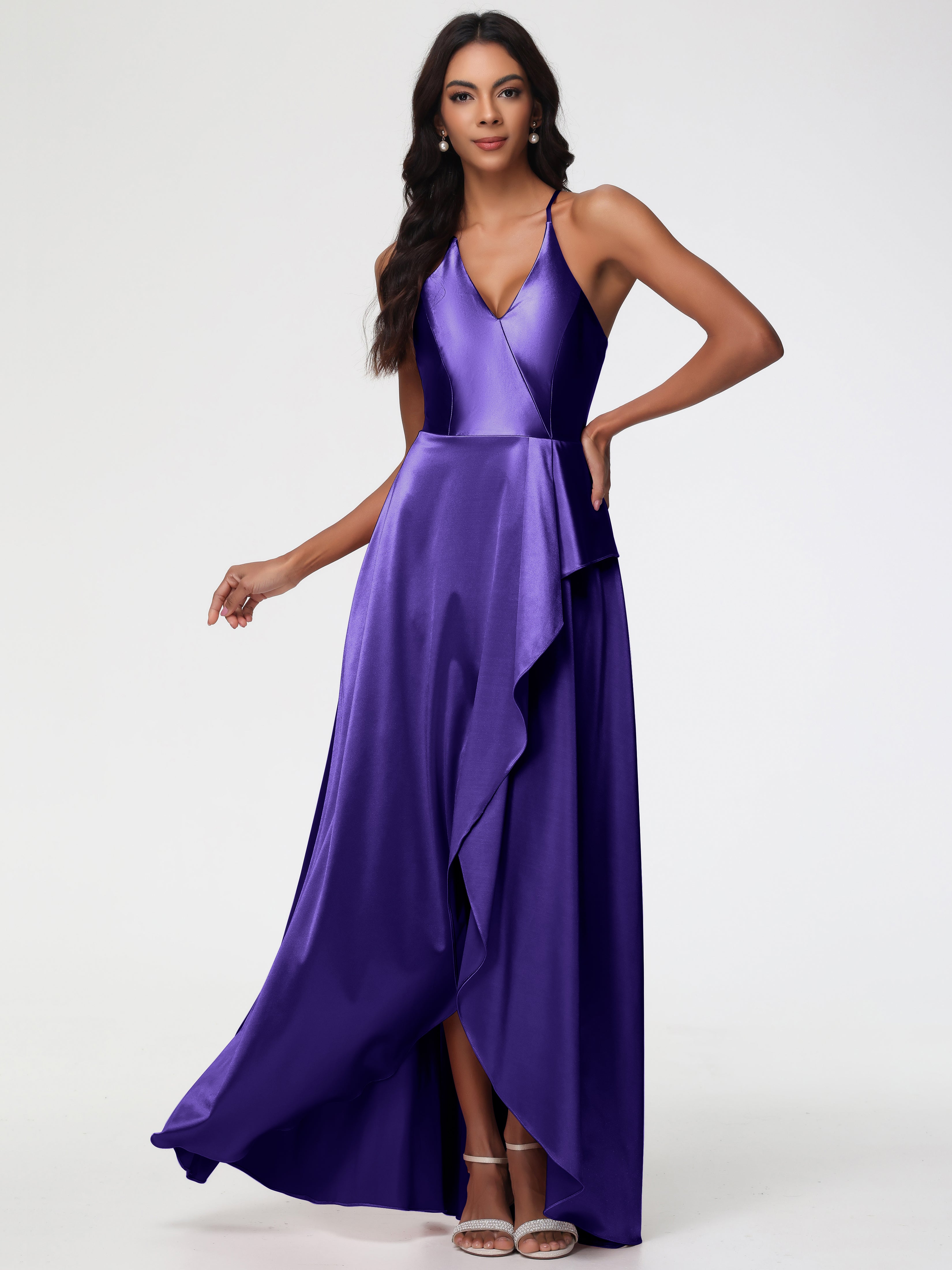 Robes De Demoiselle D'Honneur En Régence Robe Asymétrique Demoiselle D Honneur Avec Décolleté En V