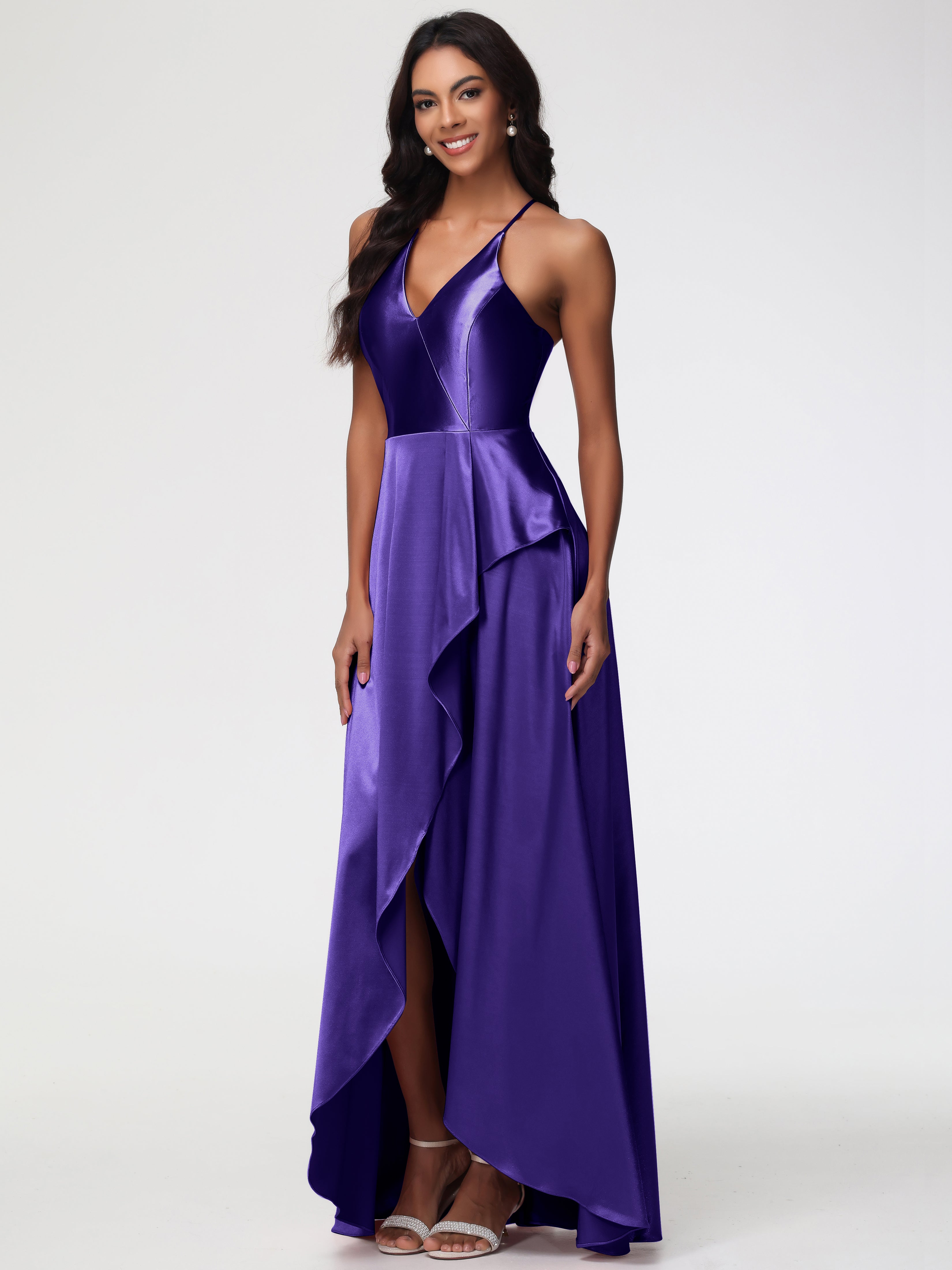 Robes De Demoiselle D'Honneur En Régence Robe Asymétrique Demoiselle D Honneur Avec Décolleté En V