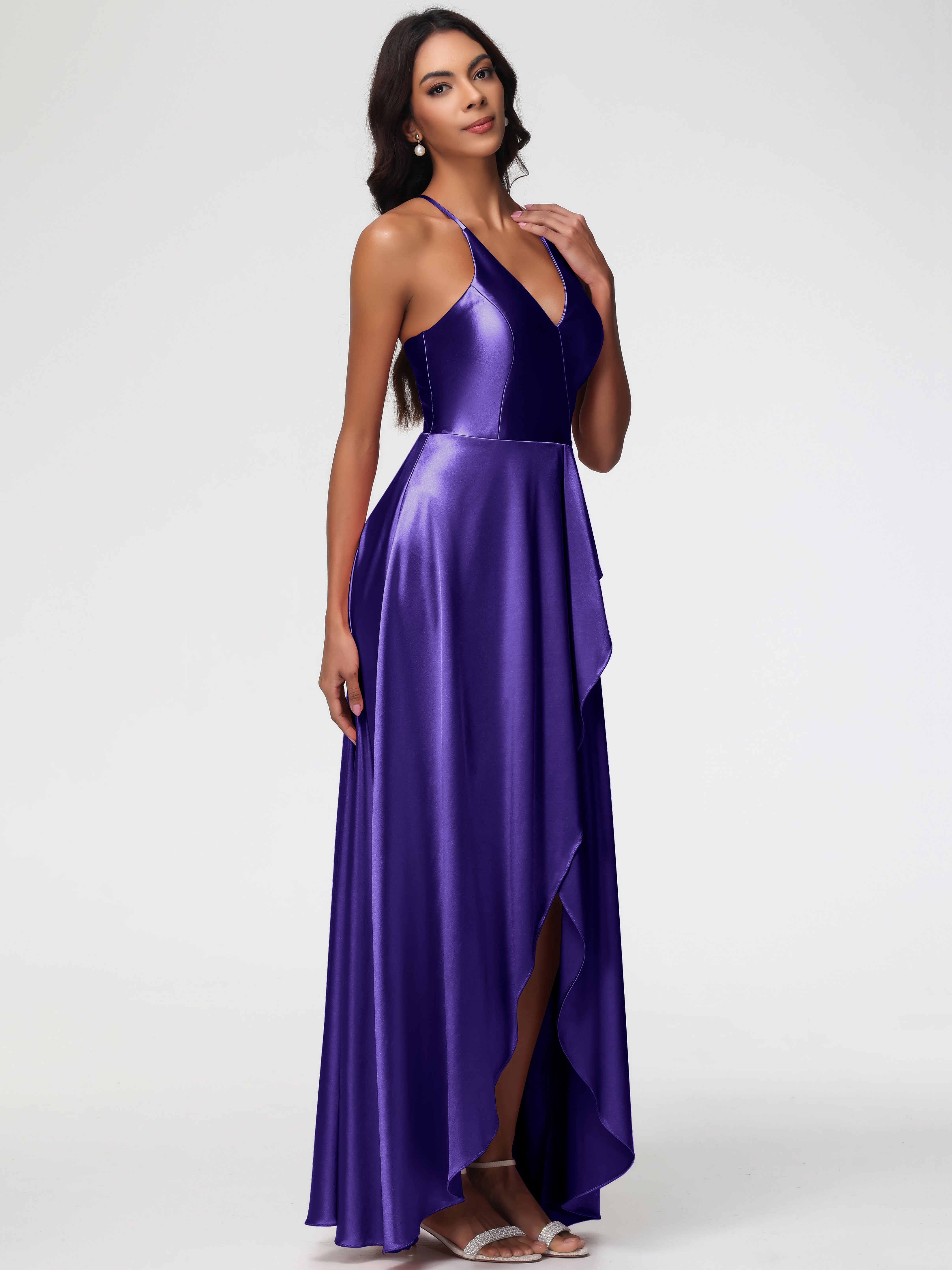 Robes De Demoiselle D'Honneur En Régence Robe Asymétrique Demoiselle D Honneur Avec Décolleté En V