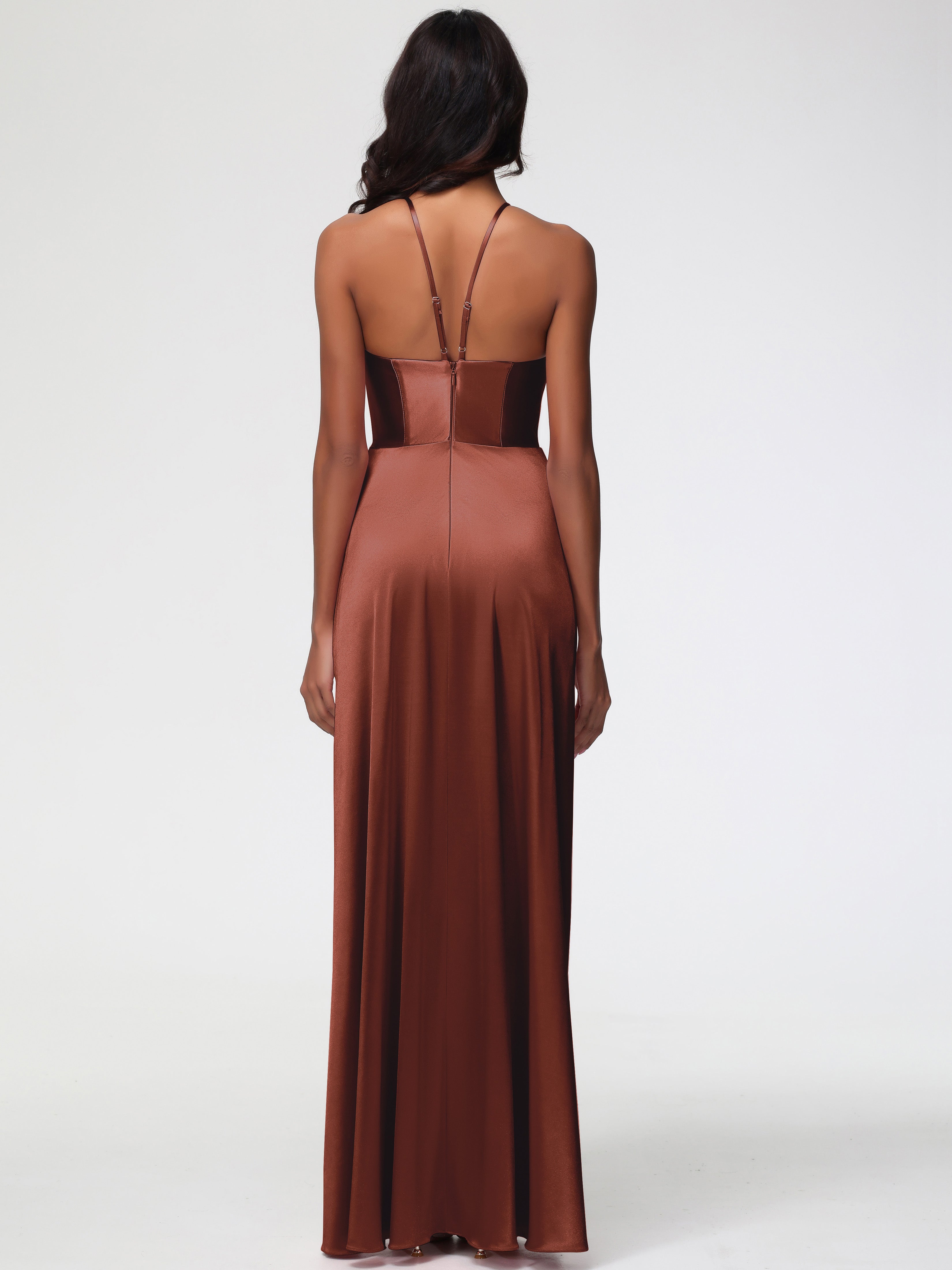 Robe Terracotta Demoiselle D Honneur Robe Asymétrique Demoiselle D Honneur Avec Décolleté En V