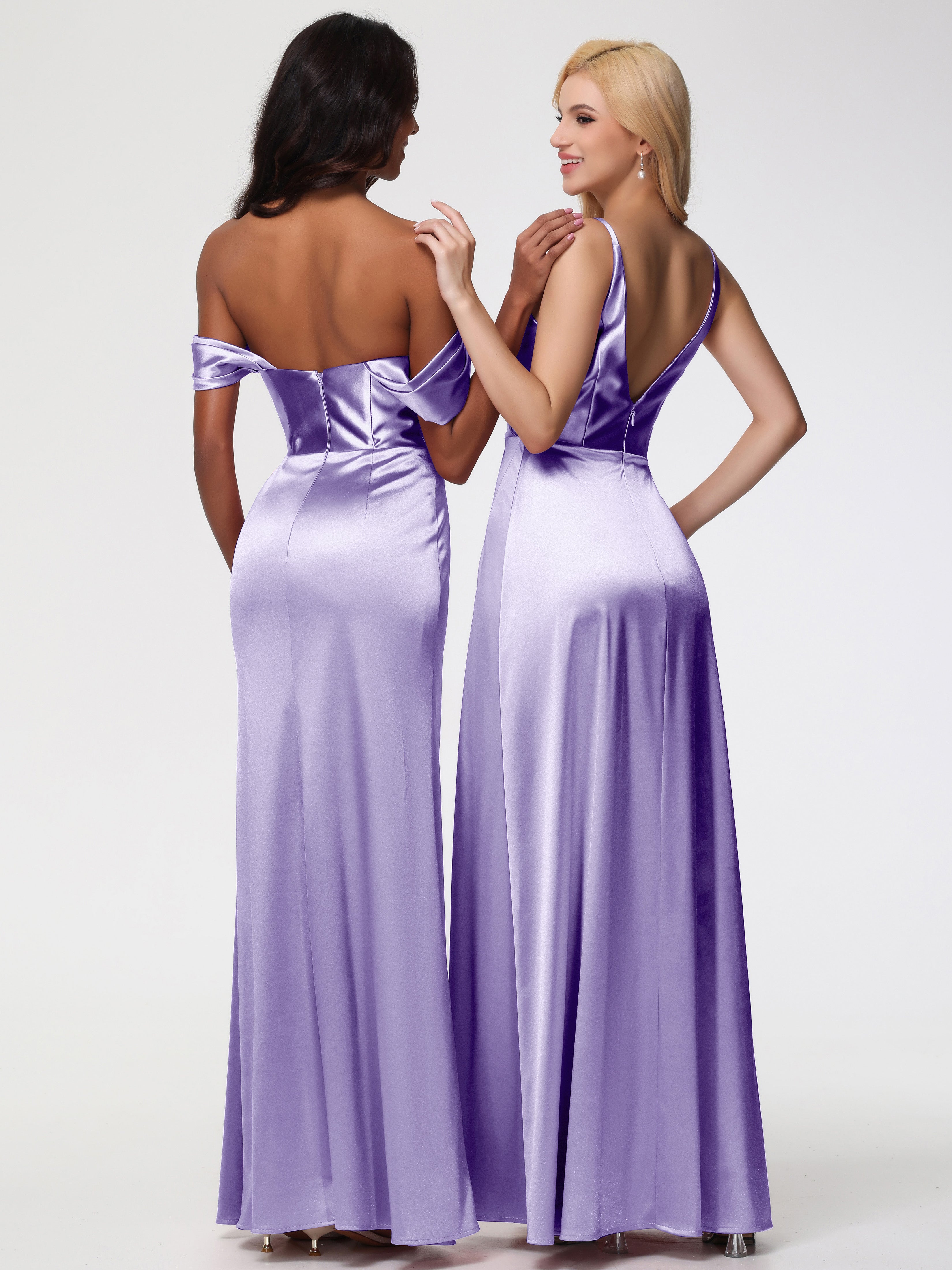 Robes De Demoiselle D'Honneur Tahiti Satin Extensible Robe Fourreau Demoiselle D Honneur Epaule Dénudée