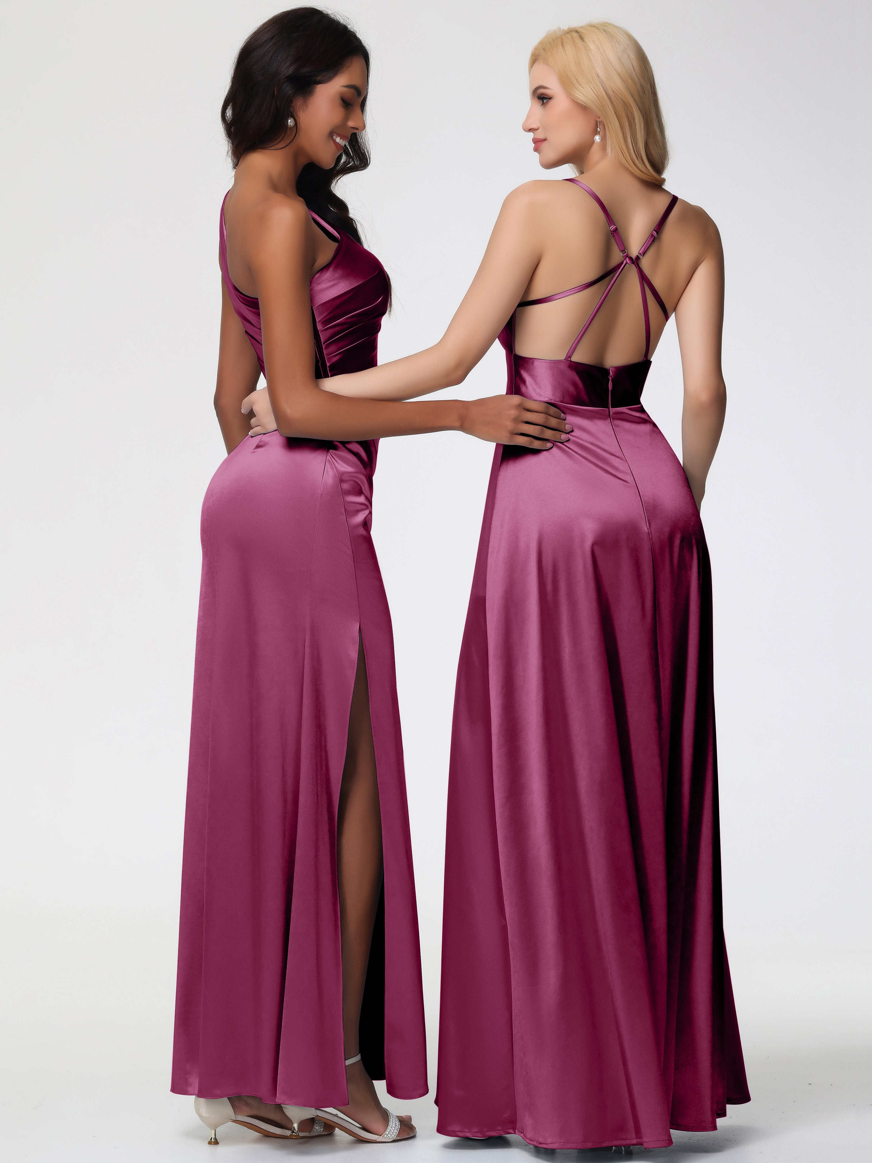 Robes De Demoiselle D'Honneur Mure Seule-Épaule Satin Extensible Robe Fourreau Demoiselle D Honneur