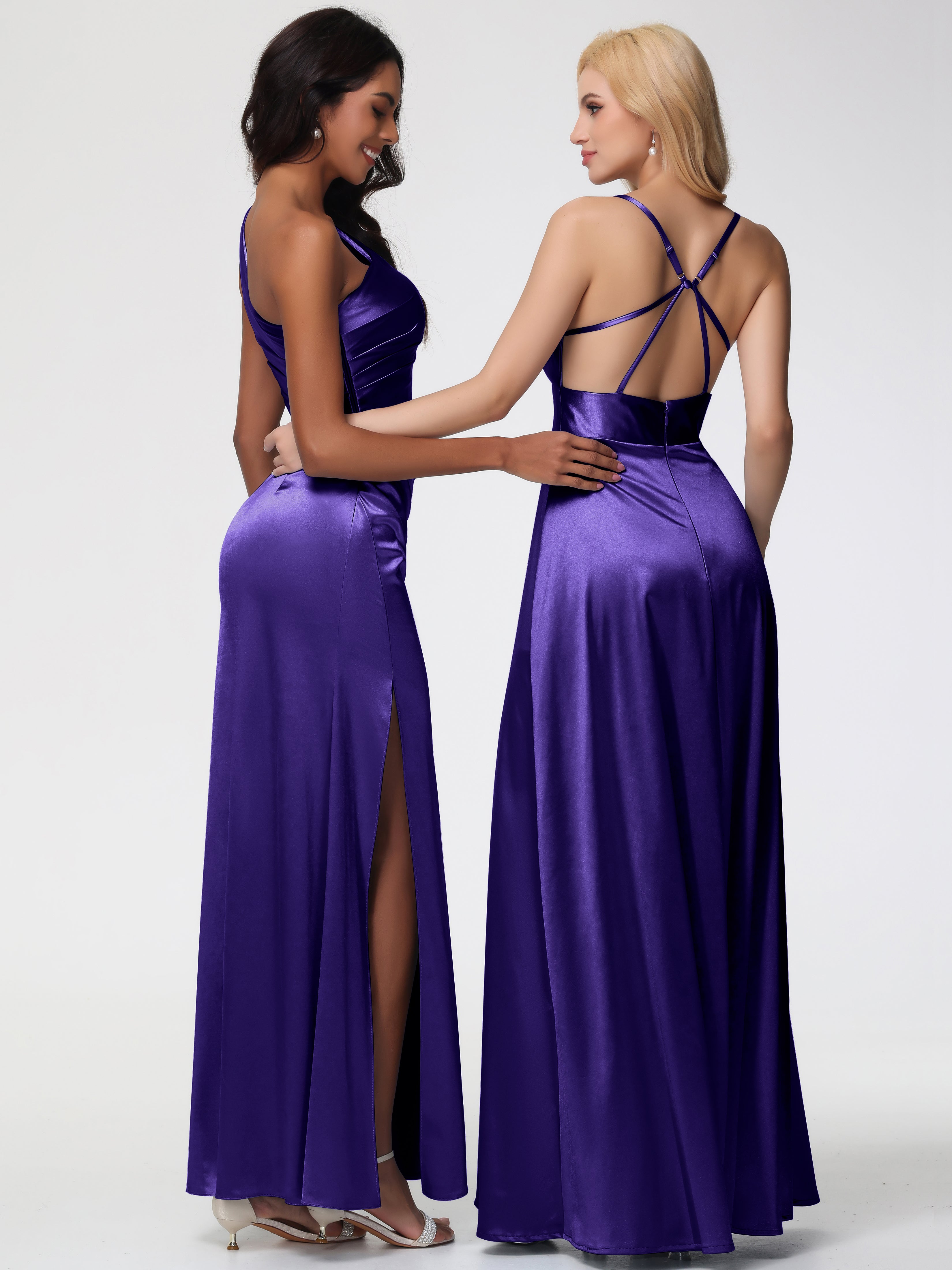 Robes De Demoiselle D'Honneur En Régence Seule-Épaule Satin Extensible Robe Fourreau Demoiselle D Honneur