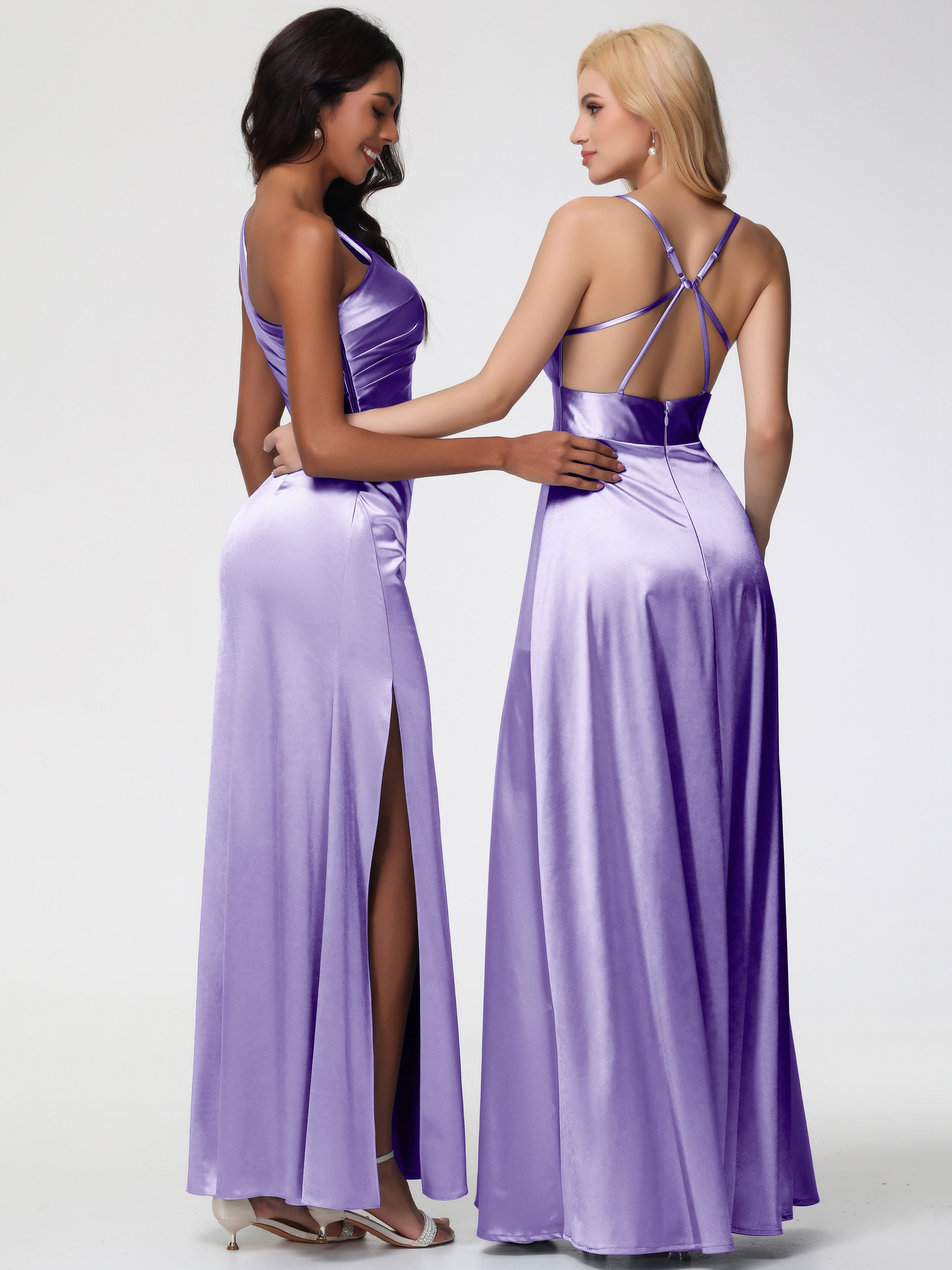 Robes De Demoiselle D'Honneur Tahiti Seule-Épaule Satin Extensible Robe Fourreau Demoiselle D Honneur