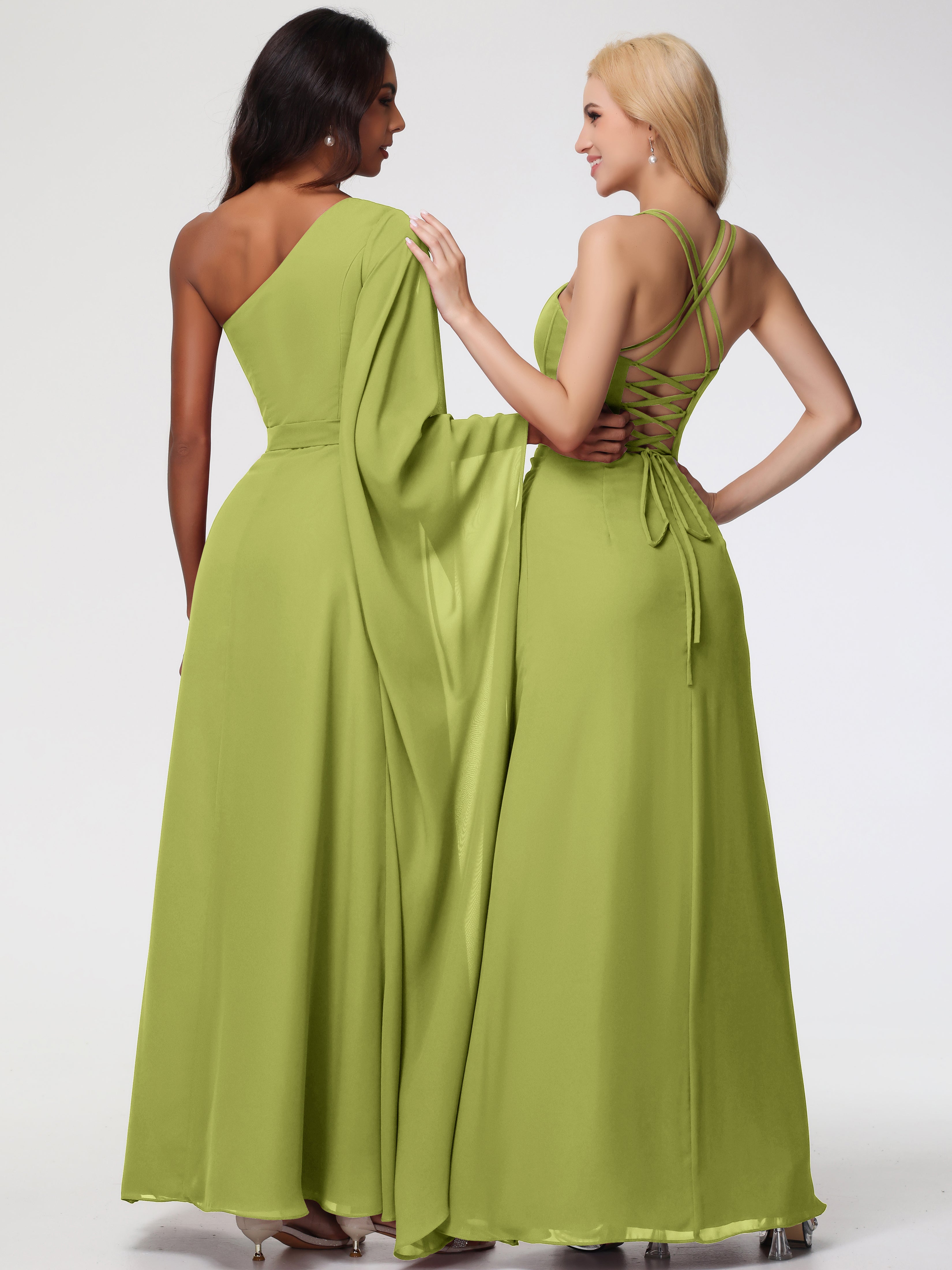 Robes De Demoiselle D'Honneur Trèfle Bretelles Spaghetti Fourreau Mousseline Robe Demoiselle D'Honneur