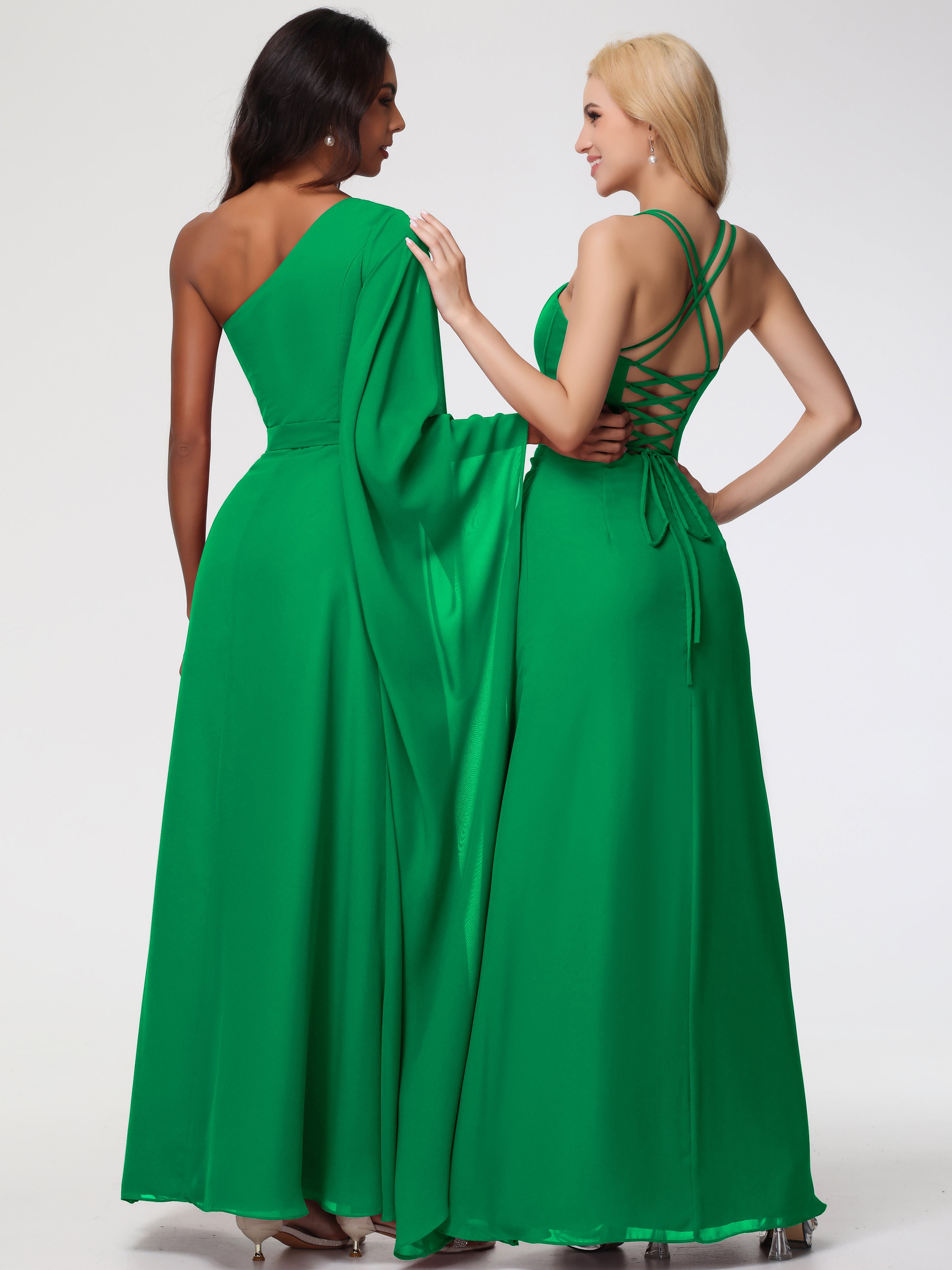 Robe Vert Emeraude Demoiselle D Honneur Bretelles Spaghetti Fourreau Mousseline Robe Demoiselle D'Honneur