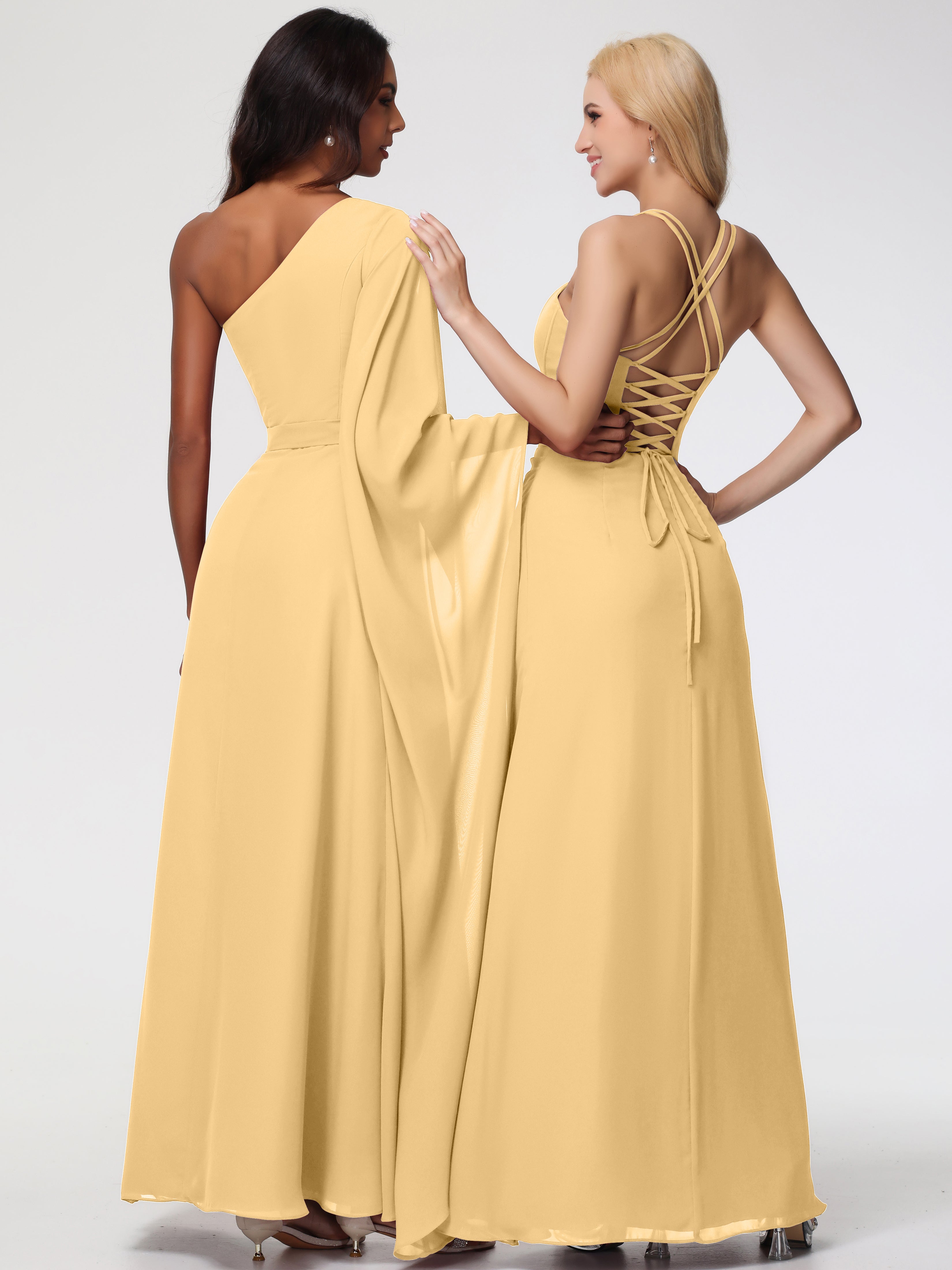 Robe Demoiselle D Honneur Doré Bretelles Spaghetti Fourreau Mousseline Robe Demoiselle D'Honneur