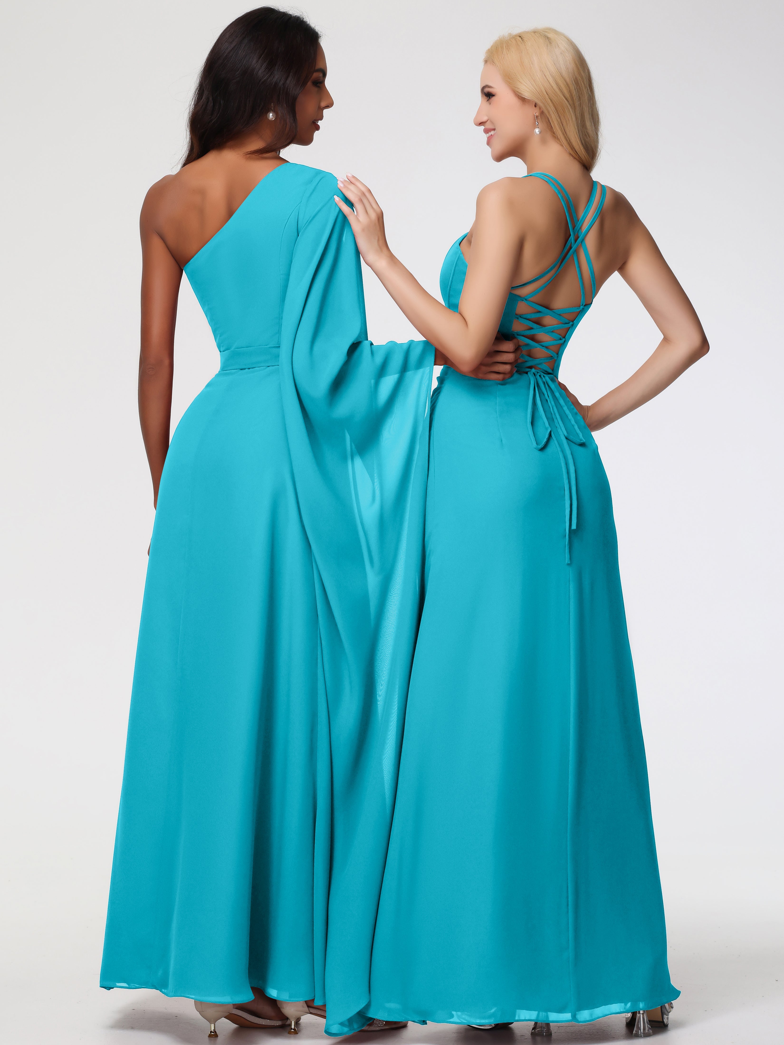Robes De Demoiselle D'Honneur Vert Jade Bretelles Spaghetti Fourreau Mousseline Robe Demoiselle D'Honneur
