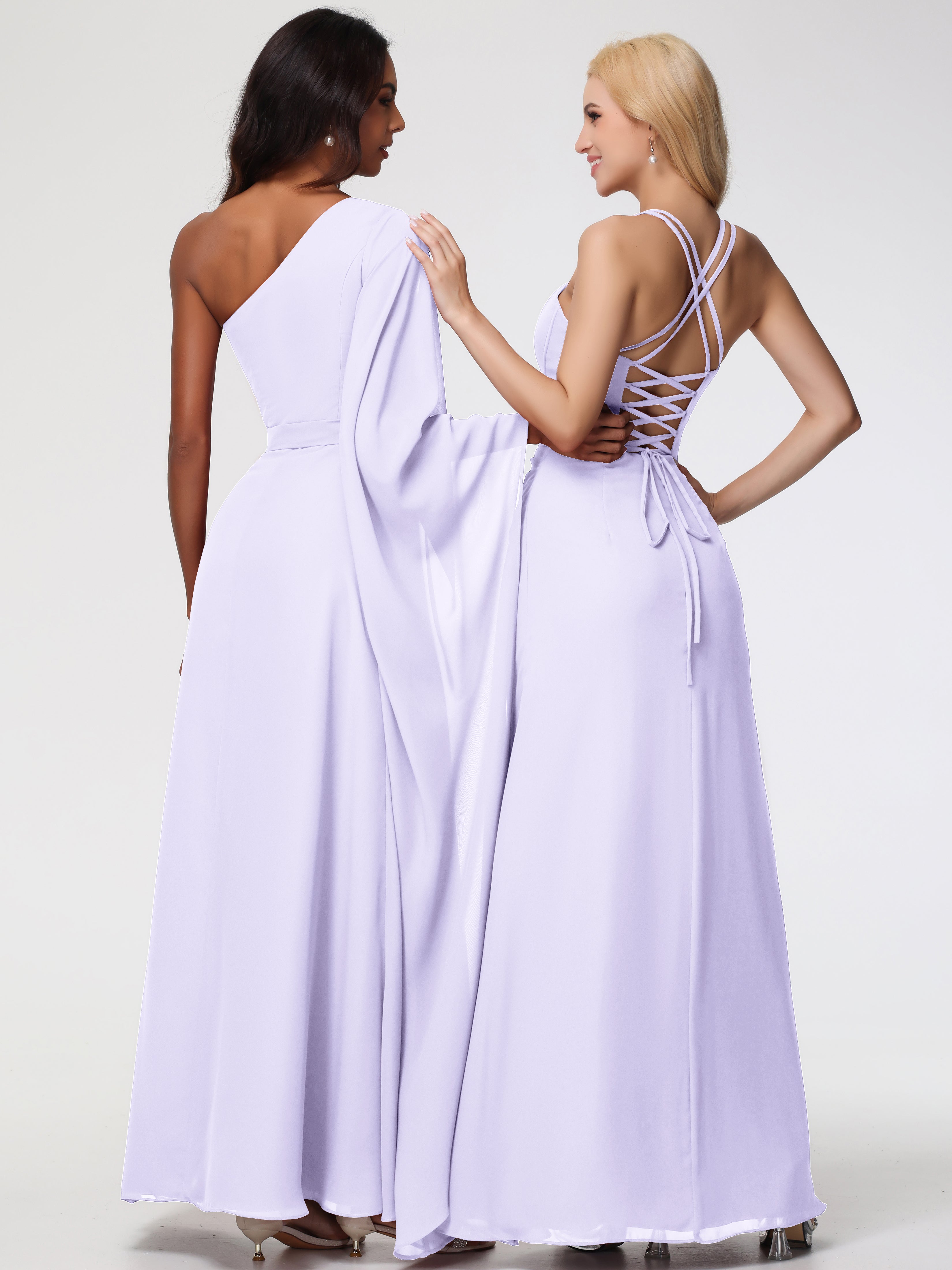 Robe Lilas Demoiselle D Honneur Bretelles Spaghetti Fourreau Mousseline Robe Demoiselle D'Honneur