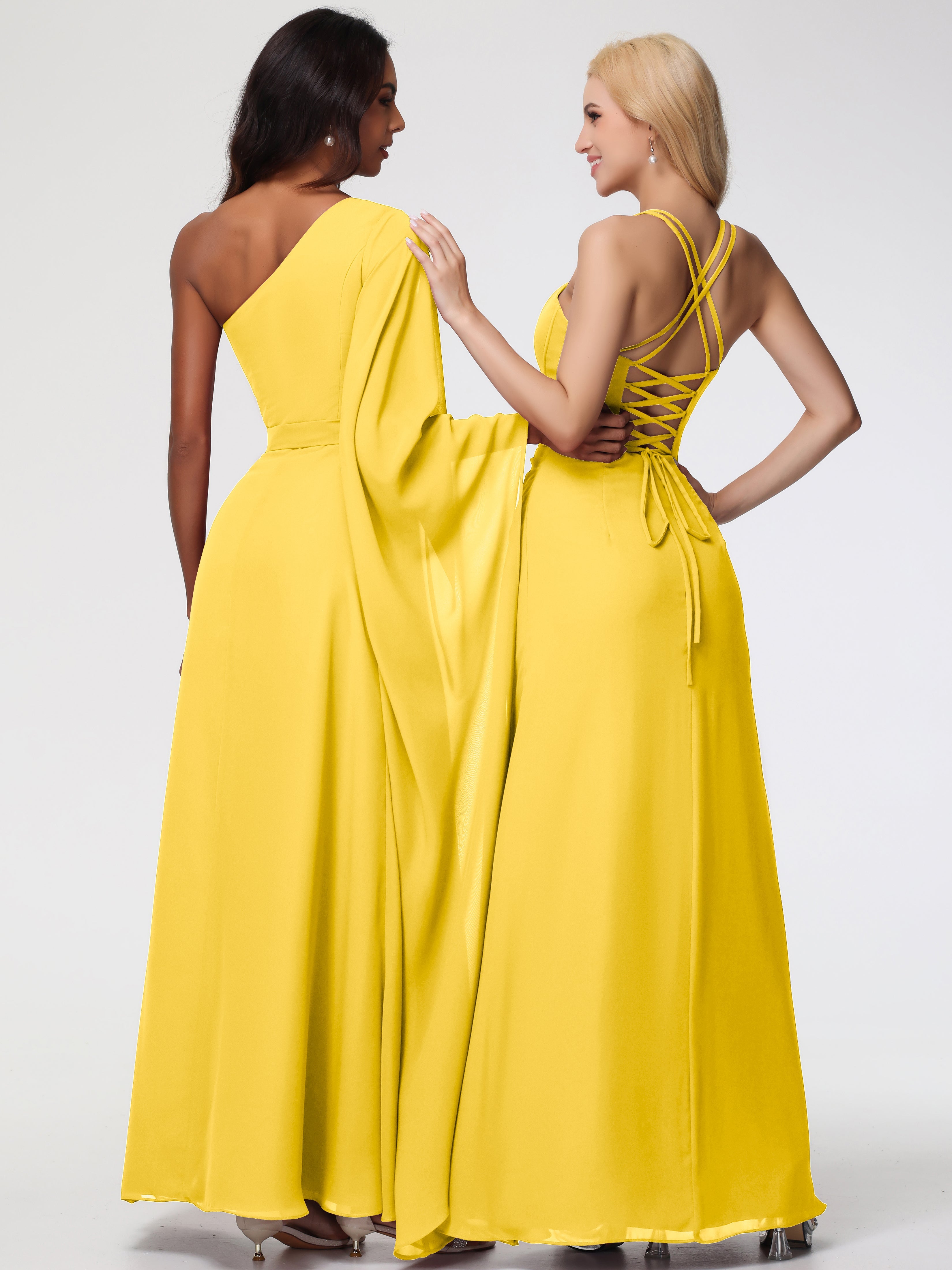 Robe De Demoiselle D'Honneur Souci Bretelles Spaghetti Fourreau Mousseline Robe Demoiselle D'Honneur