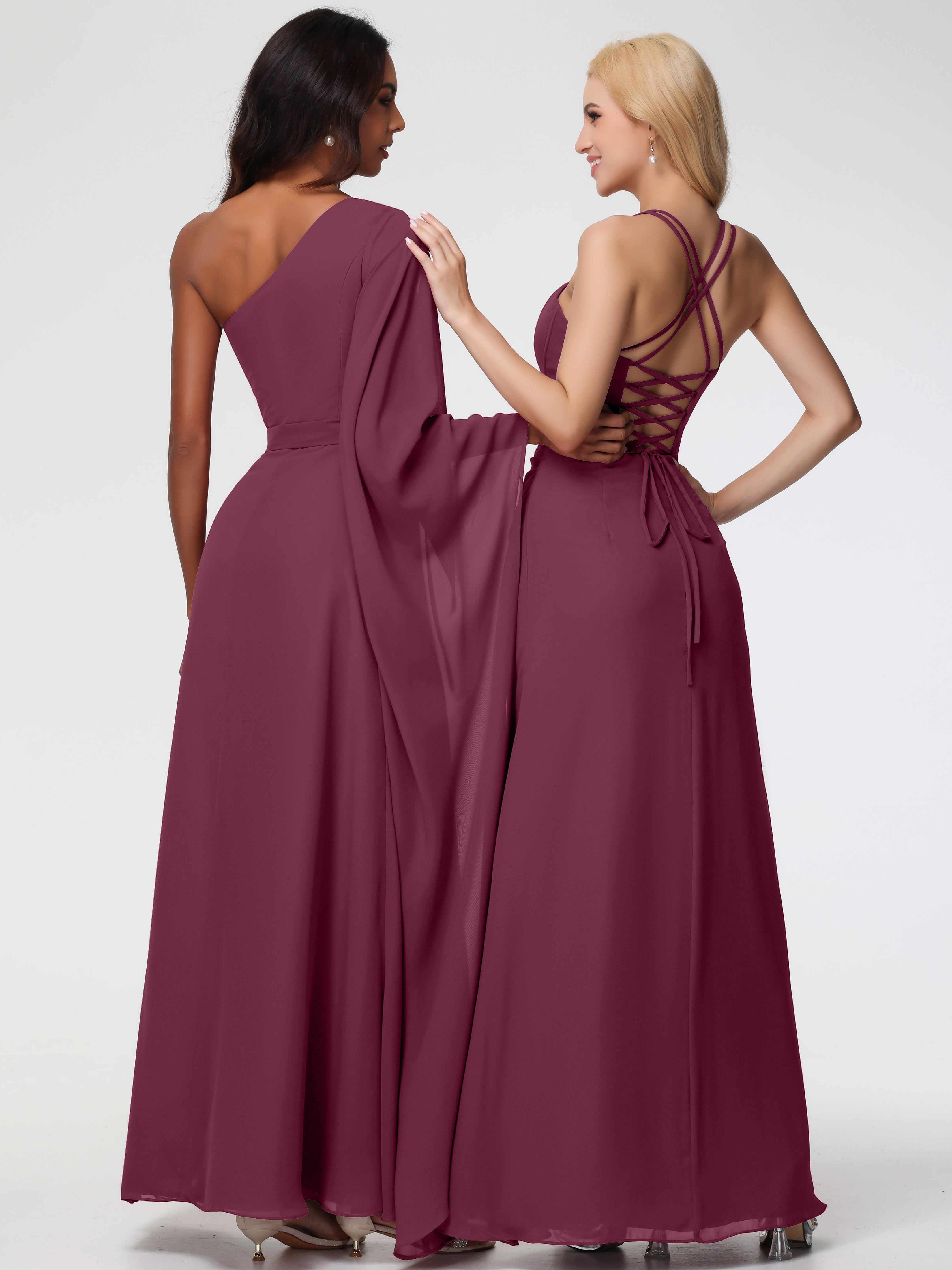 Robes De Demoiselle D'Honneur Mure Bretelles Spaghetti Fourreau Mousseline Robe Demoiselle D'Honneur