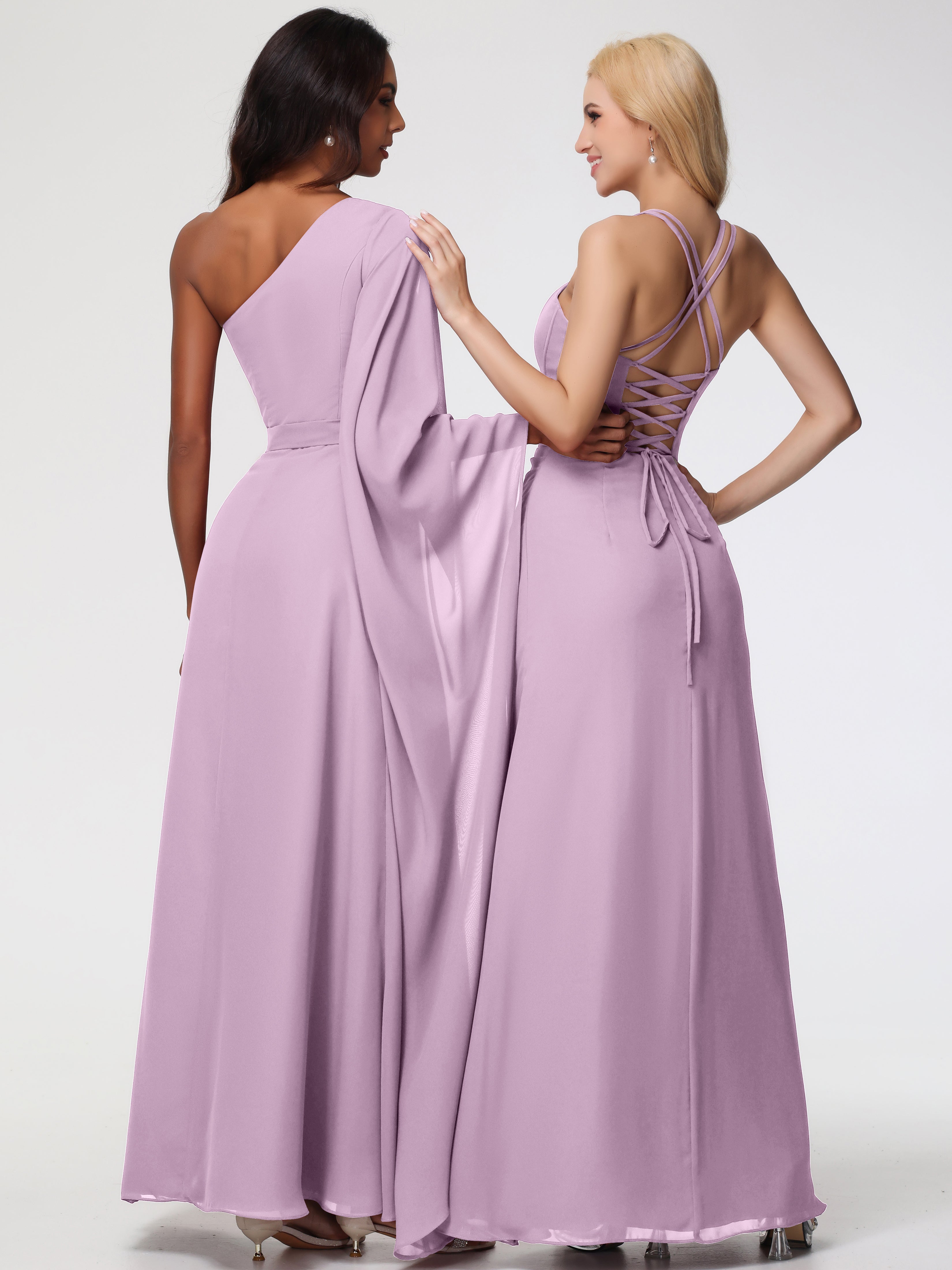 Robes De Demoiselle D'Honneur Glycine Bretelles Spaghetti Fourreau Mousseline Robe Demoiselle D'Honneur