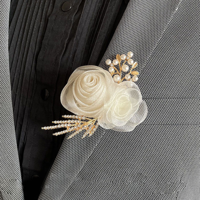 Fleur en tissu Broche de mariage