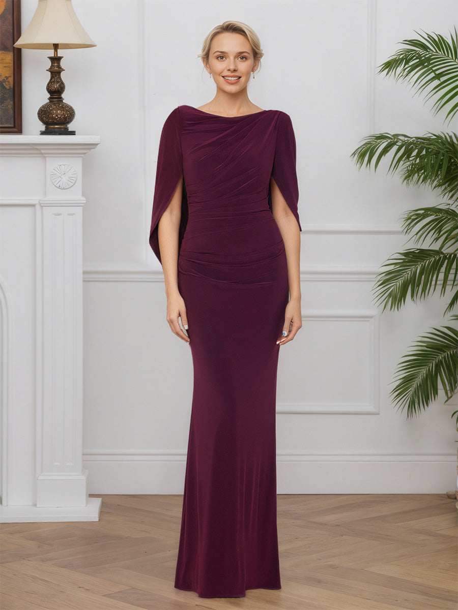 Cicinia MuRE Robe pour Mère de la Mariée Longue en Tissu Extensible Fourreau Longueur Sol