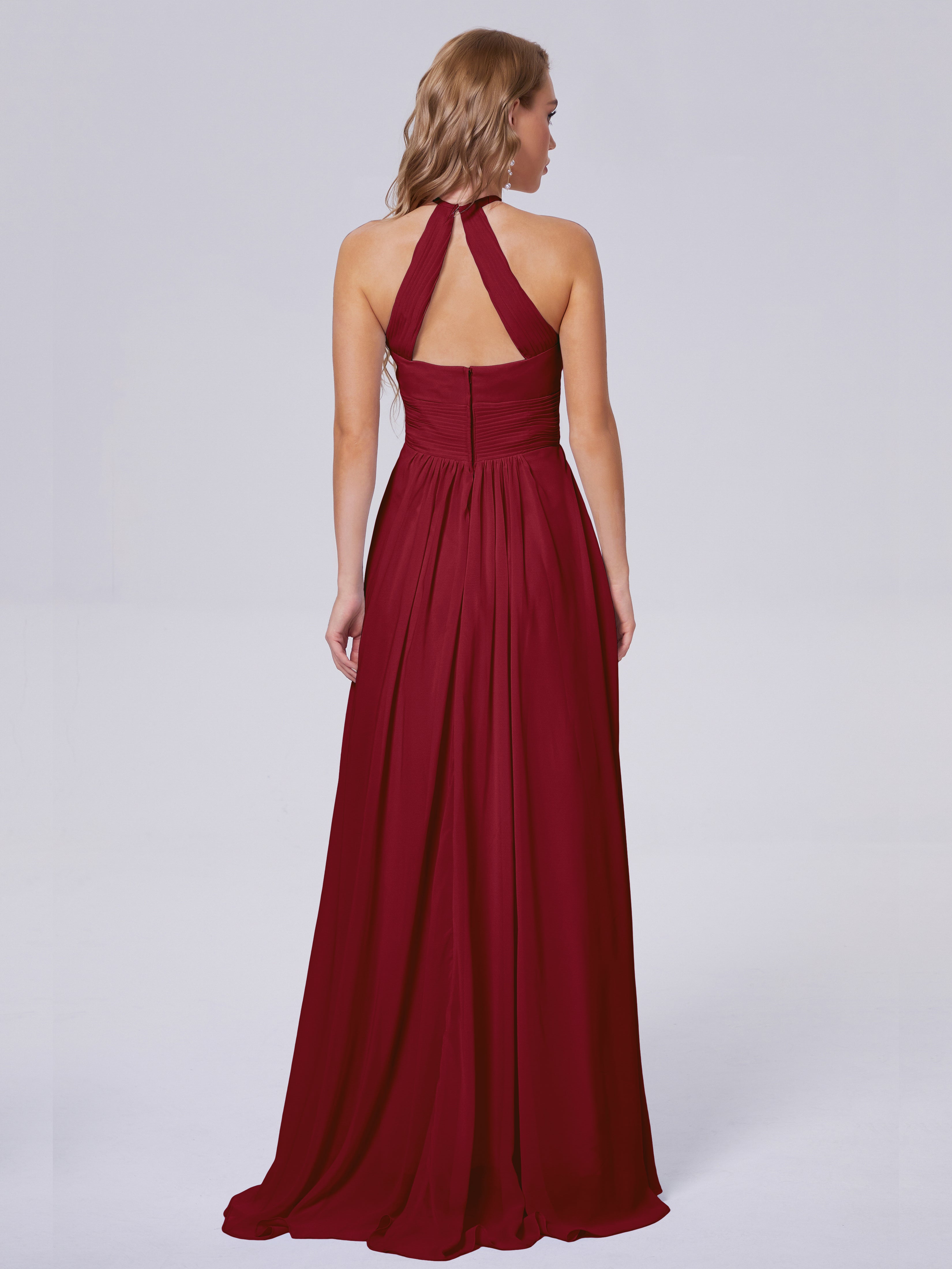 Long Robe Demoiselle D Honneur Bordeaux Adaline Impressionnante Licou Mousseline Robes Demoiselle D'Honneur