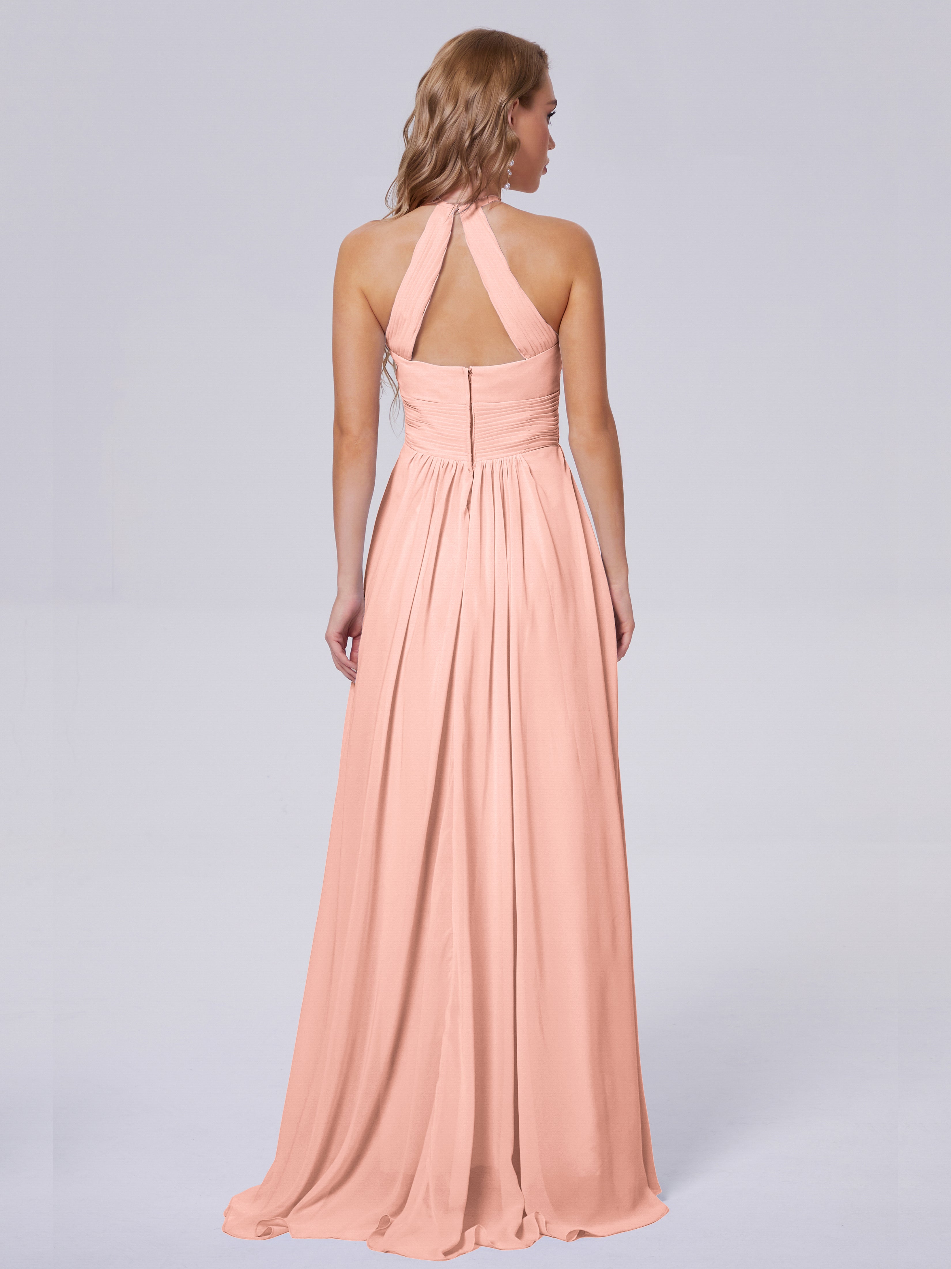 Demoiselle Dhonneur Robe Corail Adaline Impressionnante Licou Mousseline Robes Demoiselle D'Honneur