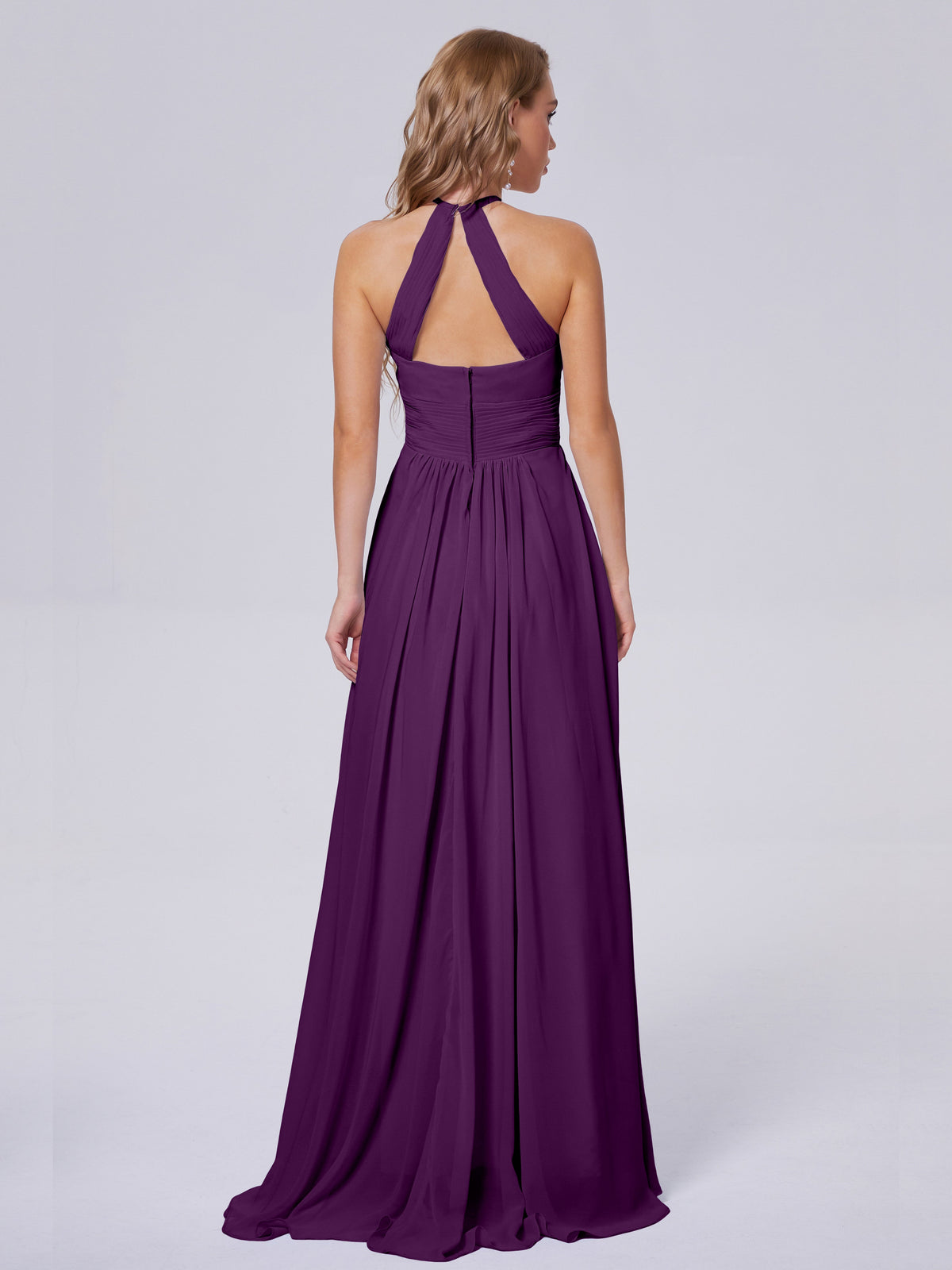 Robes De Demoiselle D'Honneur En Raisin Adaline Impressionnante Licou Mousseline Robes Demoiselle D'Honneur
