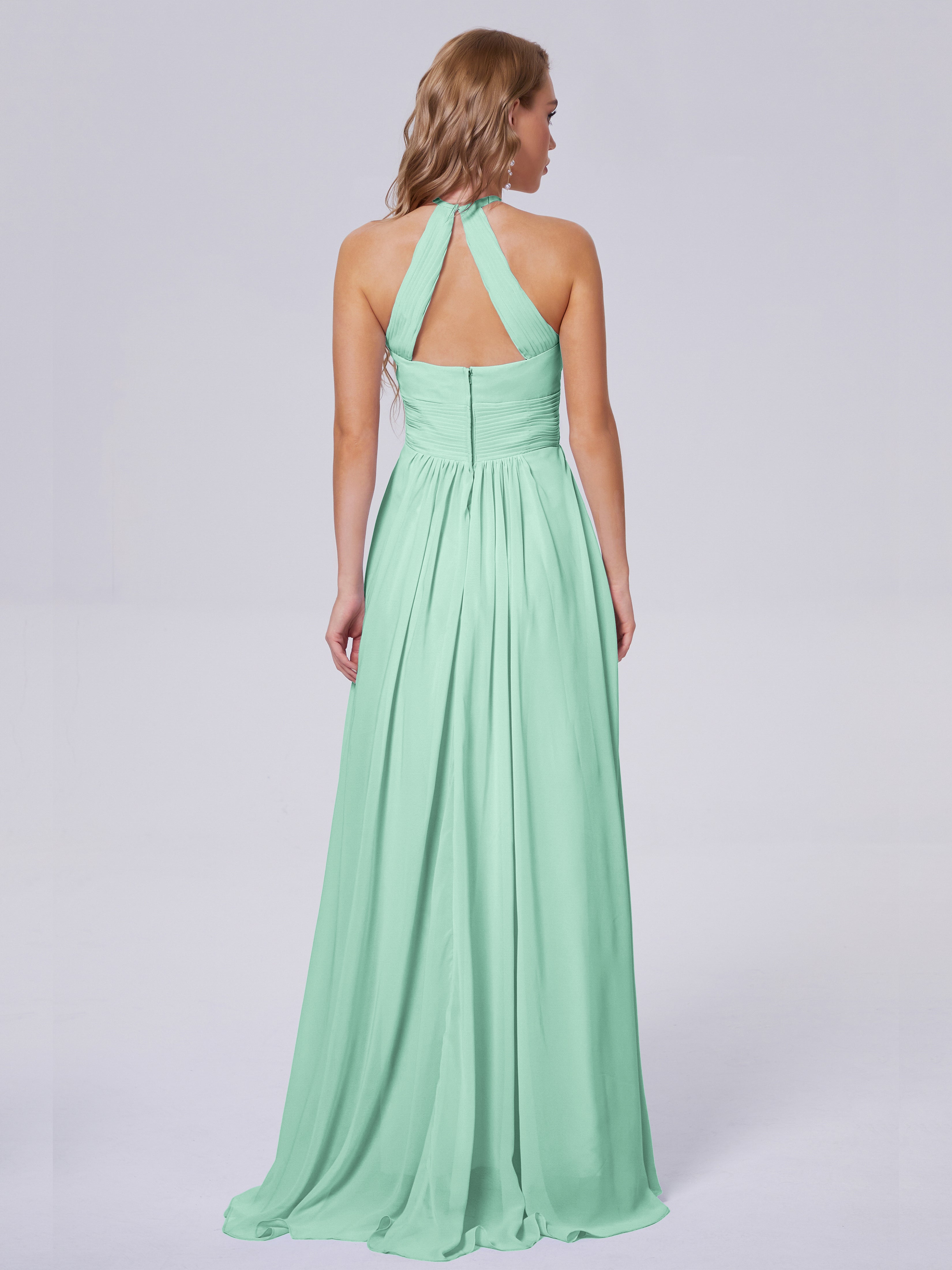 Robe Vert Menthe Demoiselle D Honneur Adaline Impressionnante Licou Mousseline Robes Demoiselle D'Honneur