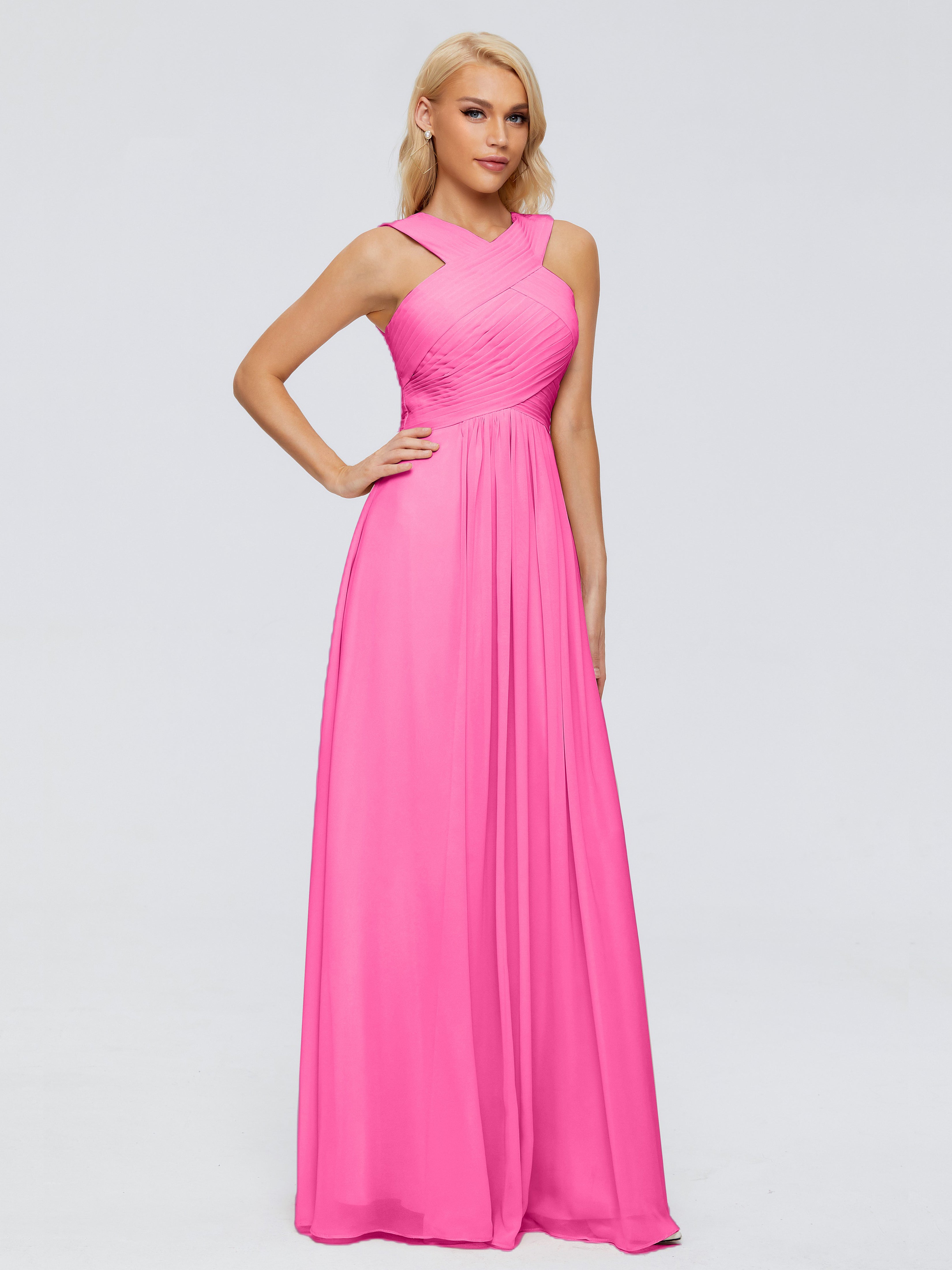 Robe Demoiselle D Honneur Azalée Trapèze Bretelle Mousseline Robes Demoiselle D'Honneur
